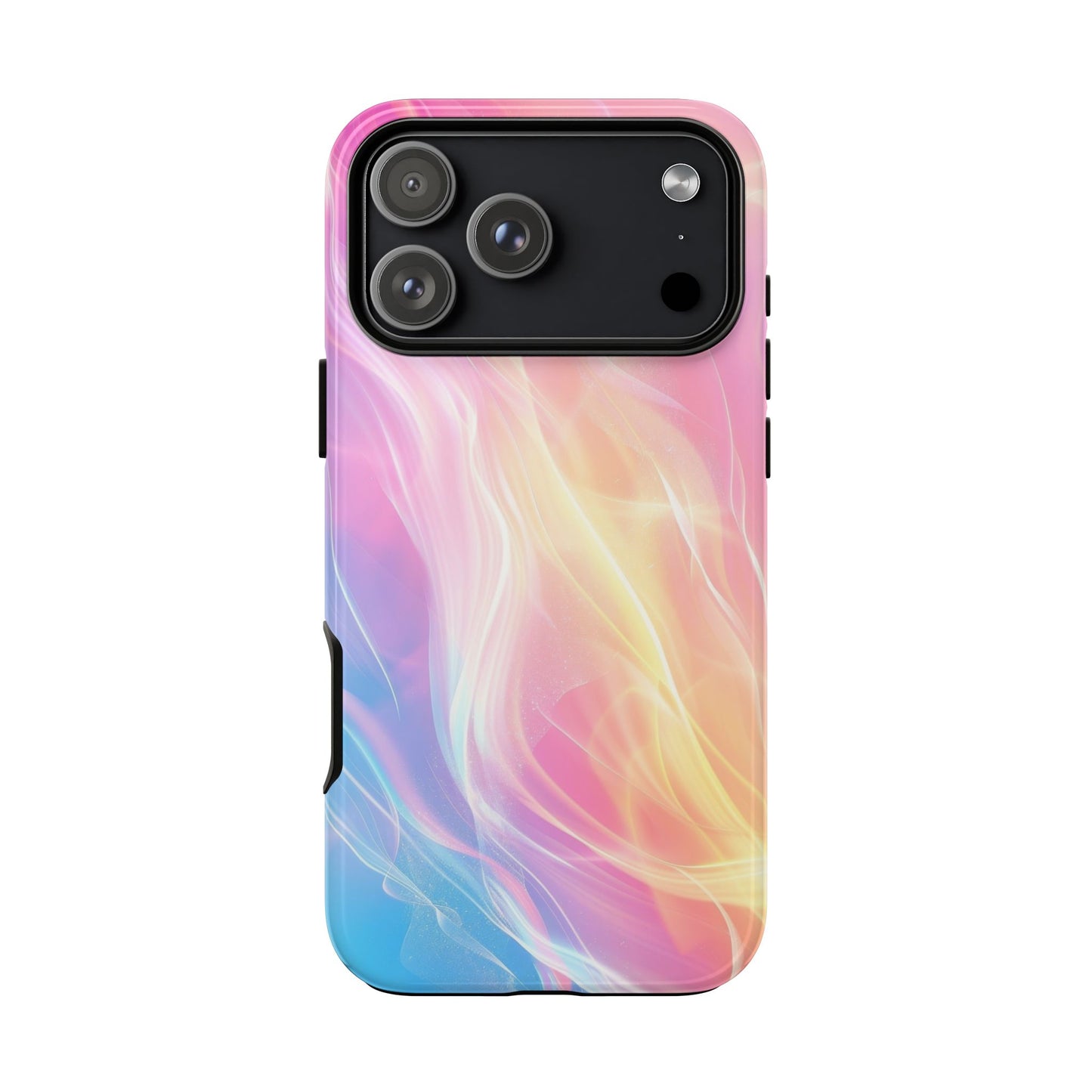 Pastel Marble Tough Phone Case — Protective iPhone Cover with Pink Blue Gradient Swirl
