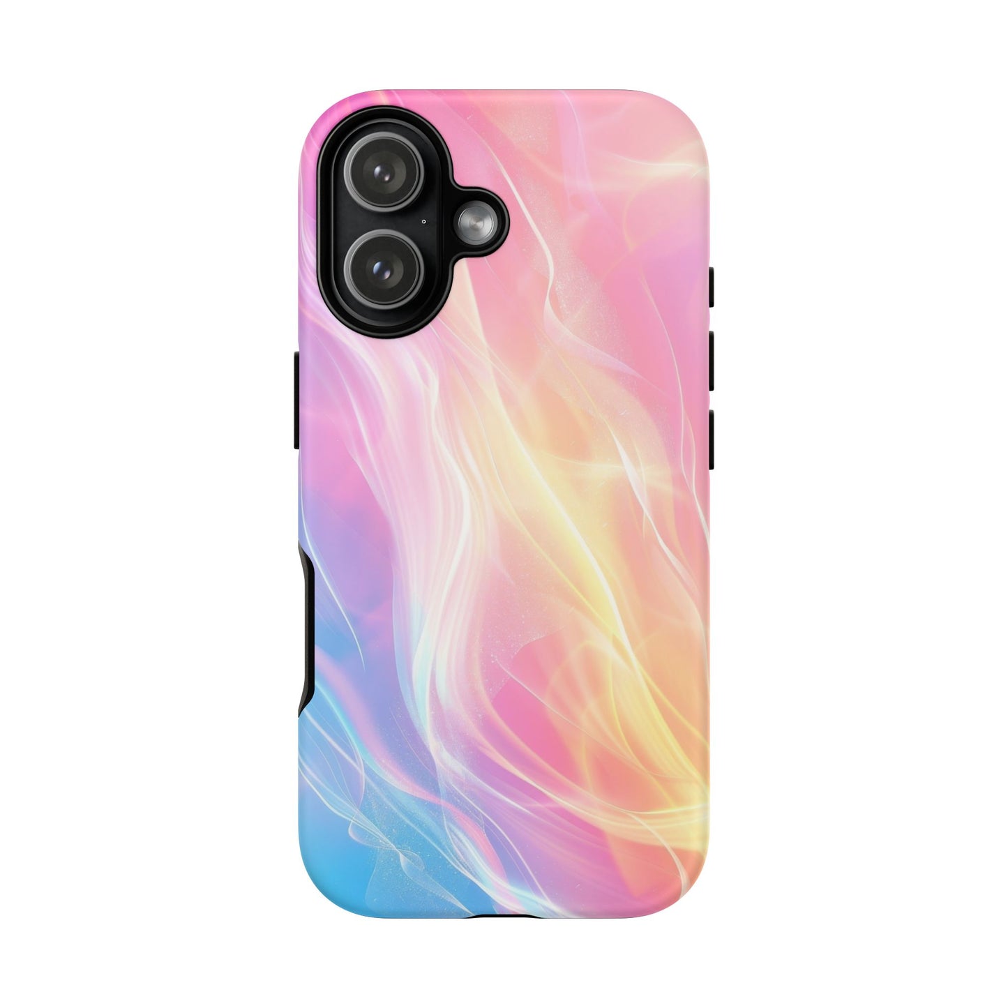 Pastel Marble Tough Phone Case — Protective iPhone Cover with Pink Blue Gradient Swirl
