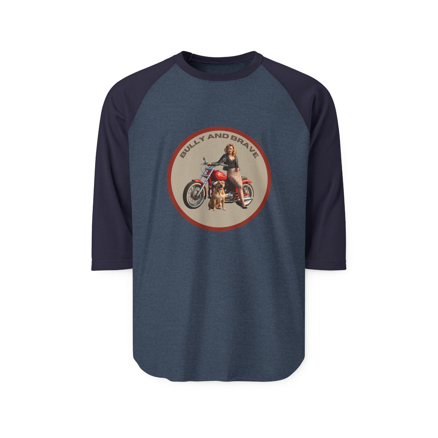 Ride On — "Bully and Brave" Vintage Motorcycle Raglan T-Shirt
