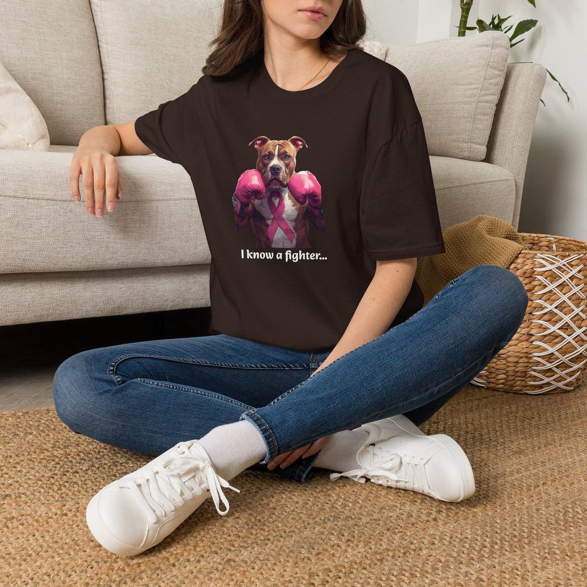 'Bully and Brave' with Pink Gloves 'I Know a Fighter' T-Shirt