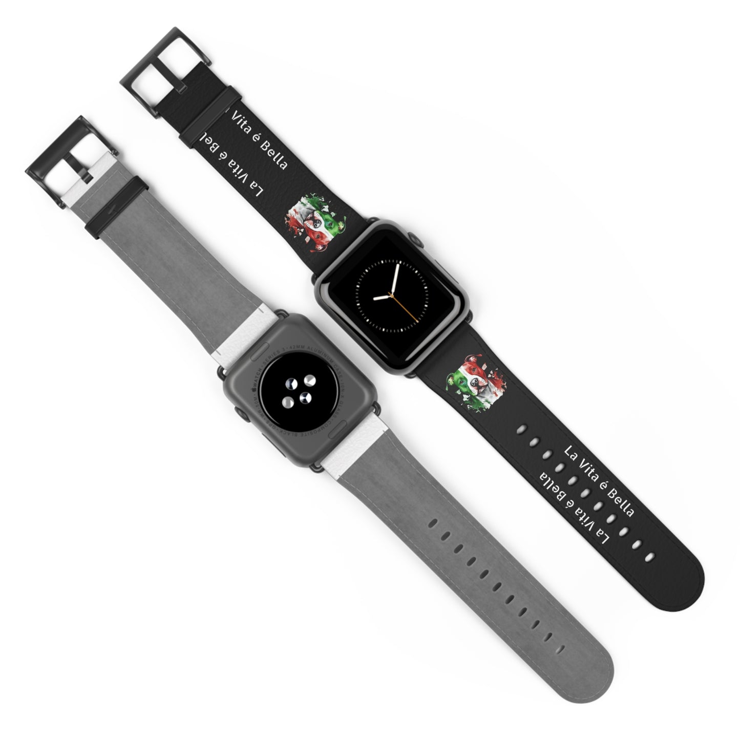 Italian Flag Dog Watch Band — “La Vita è Bella” Silicone Apple Watch Strap