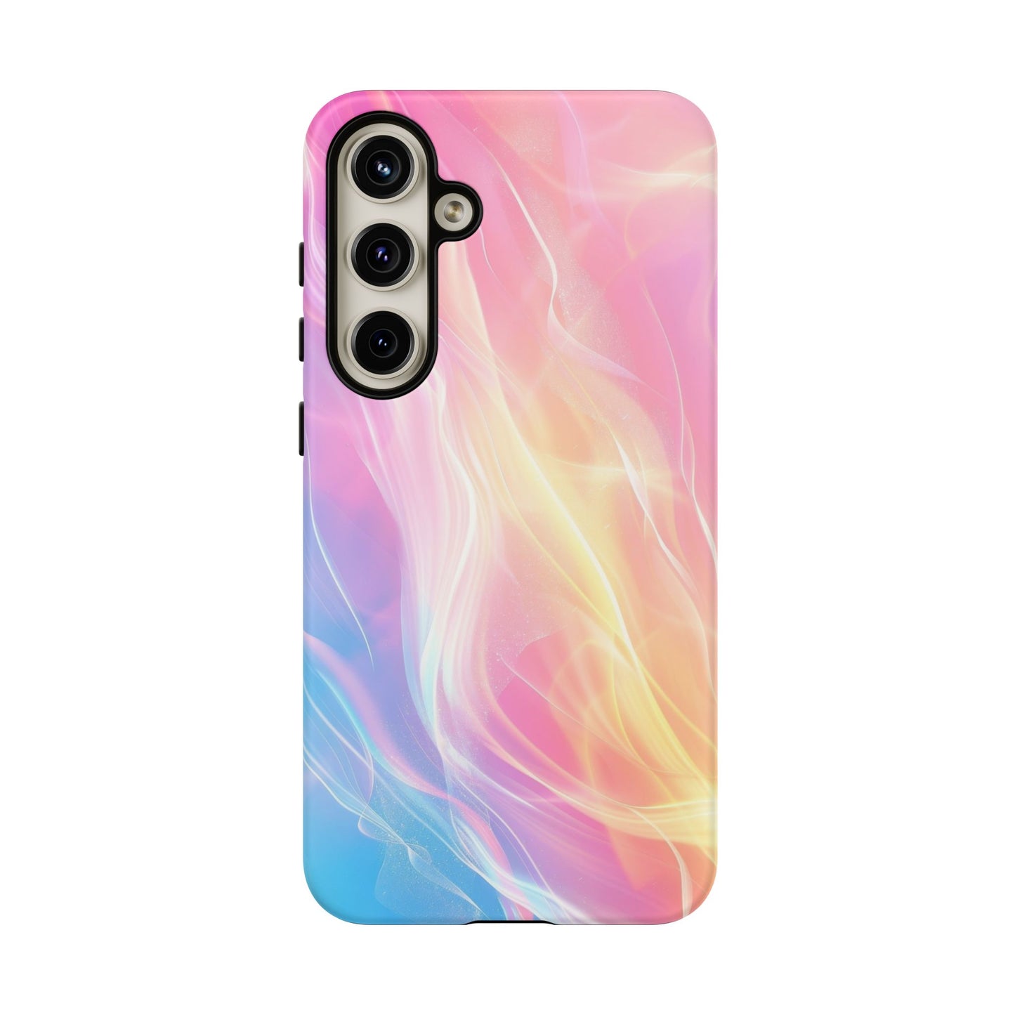 Pastel Marble Tough Phone Case — Protective iPhone Cover with Pink Blue Gradient Swirl
