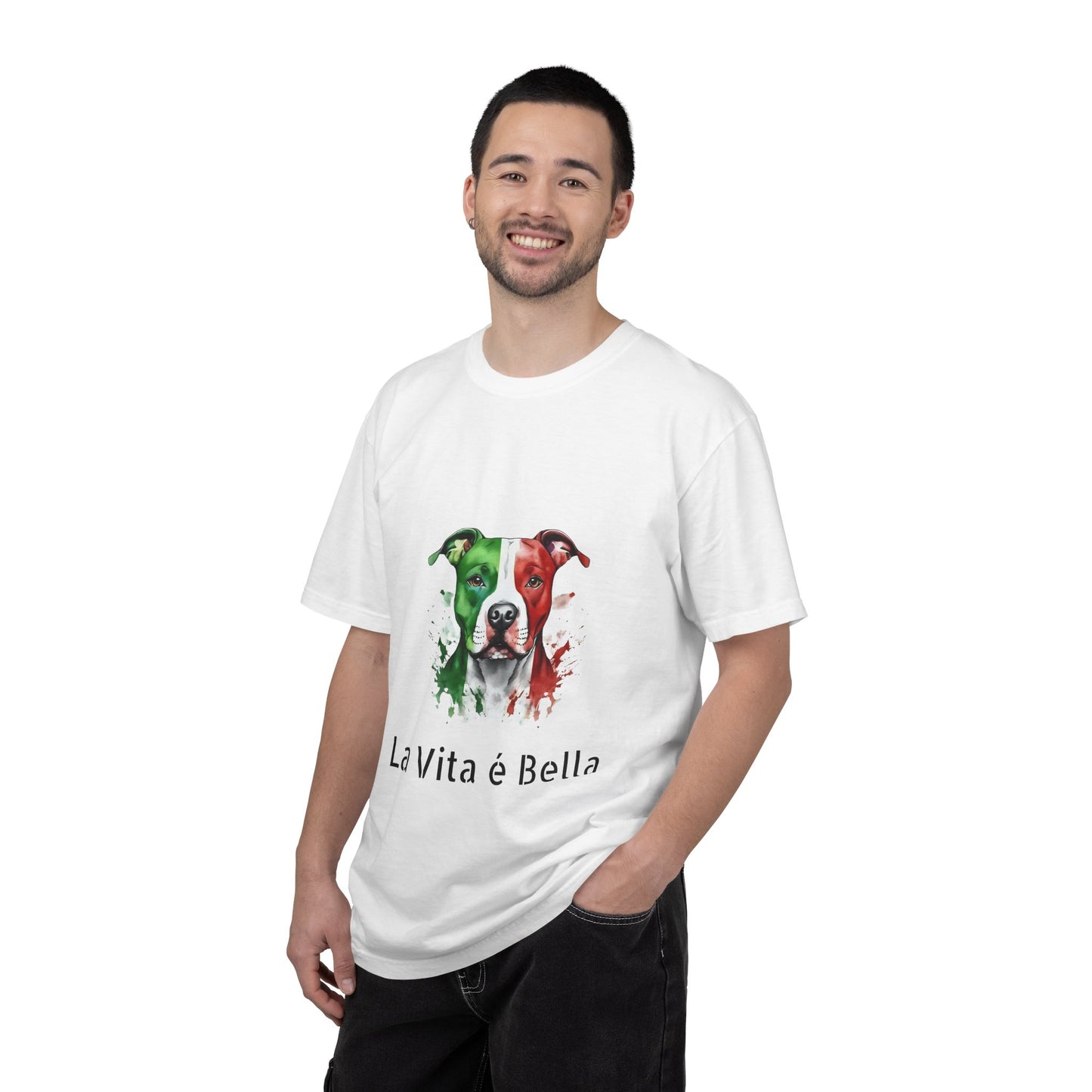La Vita è Bella Italian Flag Pit Bull T-Shirt — Italian Pitbull Pride Tee