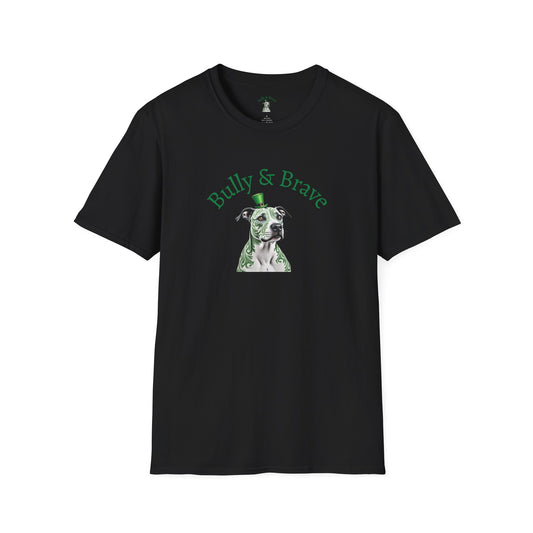Bully & Brave Pit Bull T-Shirt — Green Tribal Rescue Dog Tee