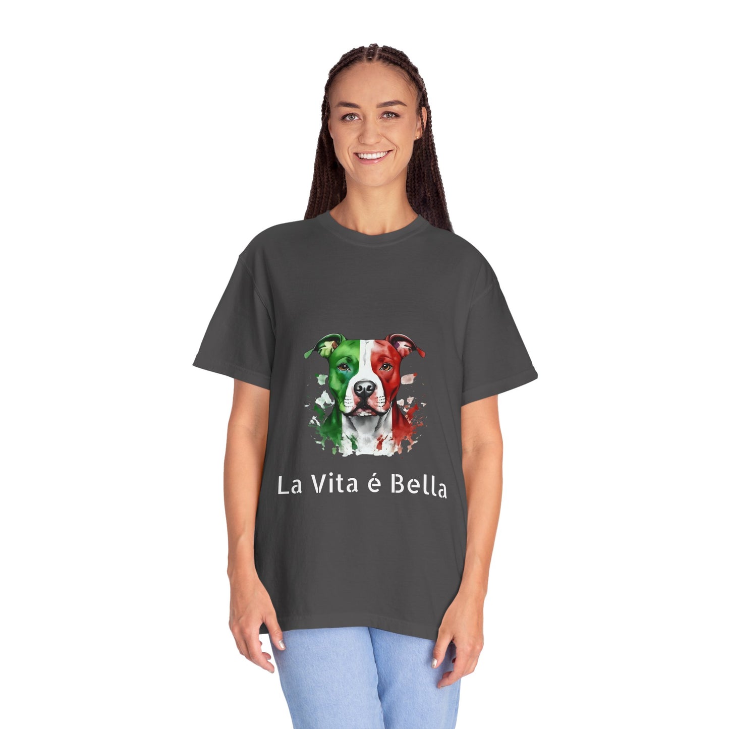 La Vita è Bella Italian Flag Pit Bull T-Shirt — Italian Pitbull Pride Tee