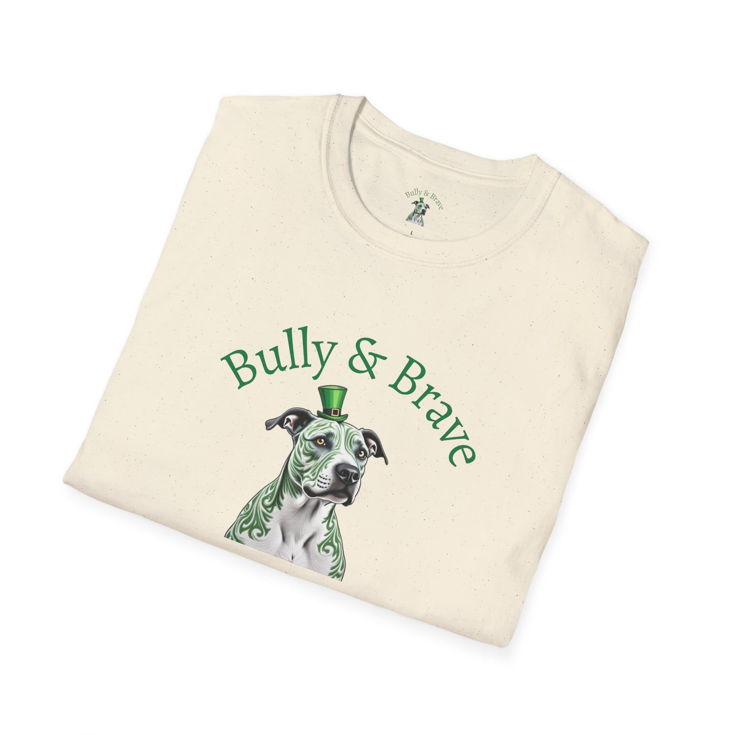 Bully & Brave Pit Bull T-Shirt — Green Tribal Rescue Dog Tee