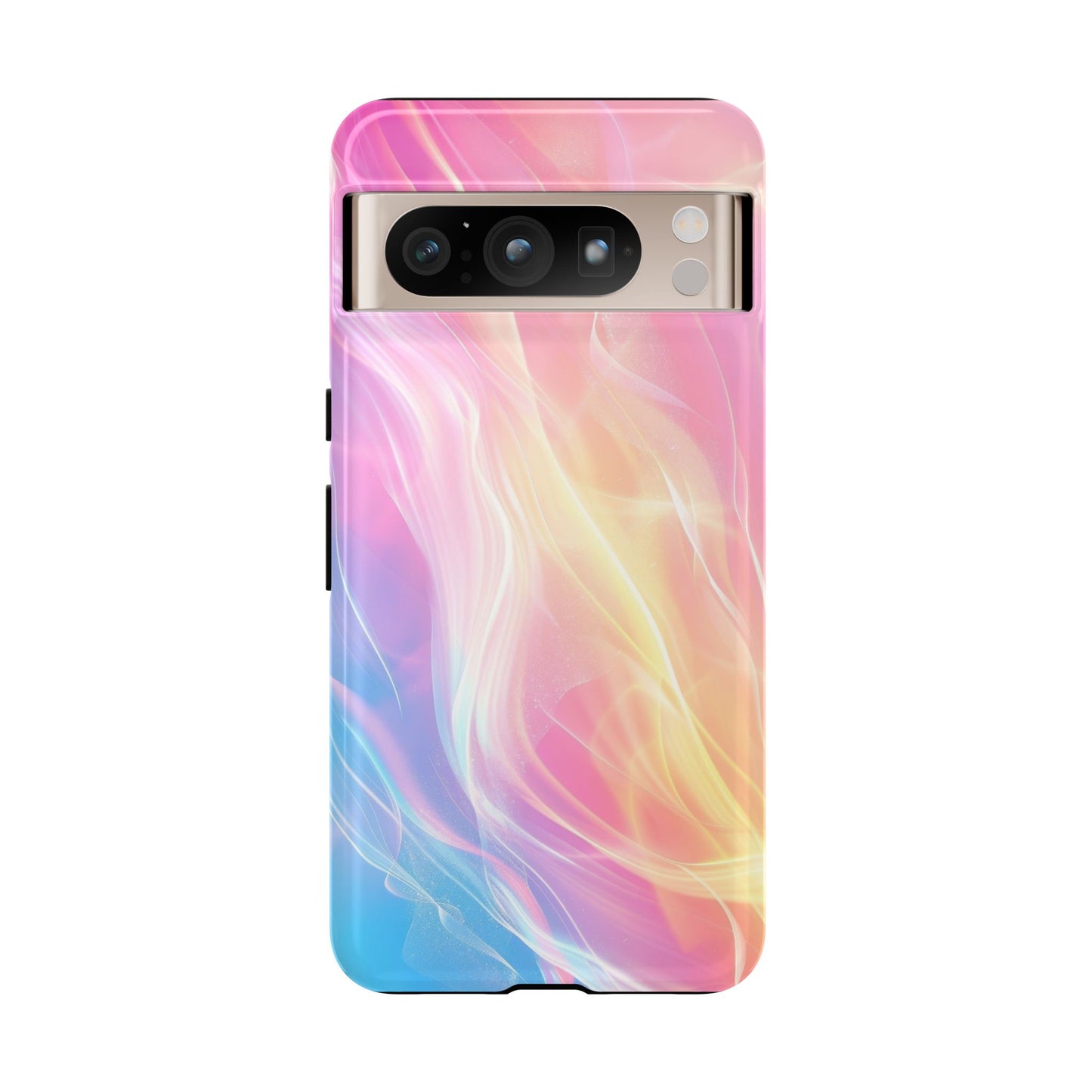 Pastel Marble Tough Phone Case — Protective iPhone Cover with Pink Blue Gradient Swirl