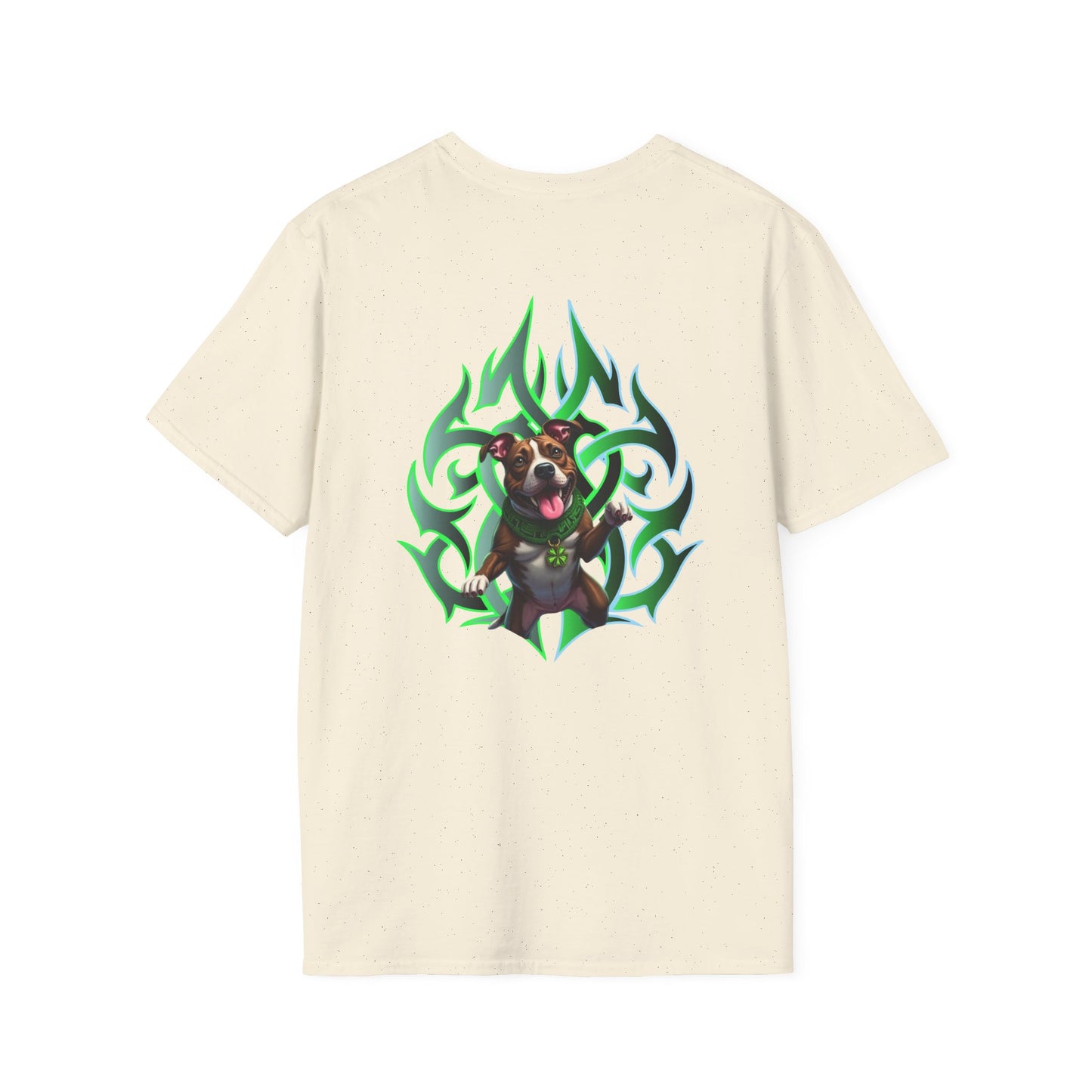 Bully & Brave Pit Bull T-Shirt — Green Tribal Rescue Dog Tee