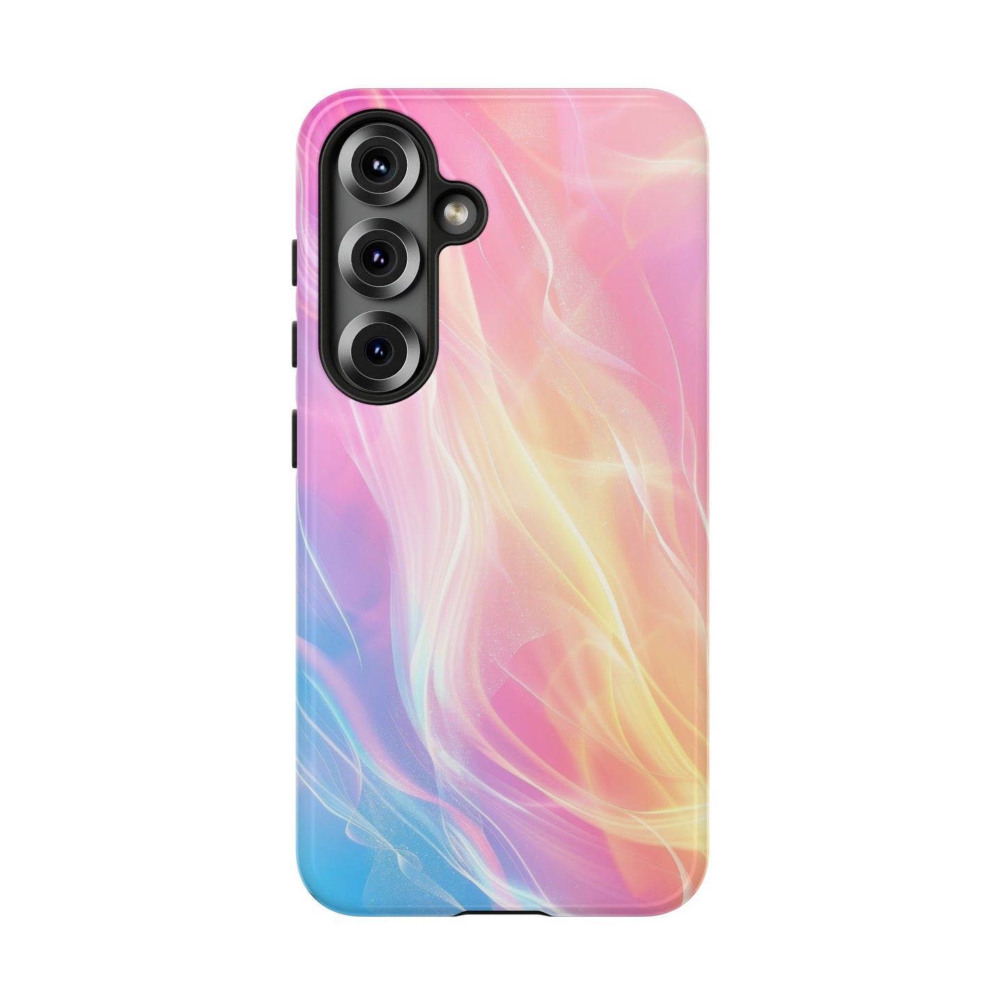 Pastel Marble Tough Phone Case — Protective iPhone Cover with Pink Blue Gradient Swirl