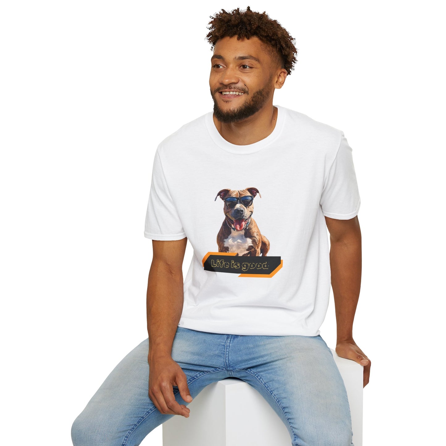 Staffordshire Bull Terrier Graphic T-Shirt — "Life is Good" Tee