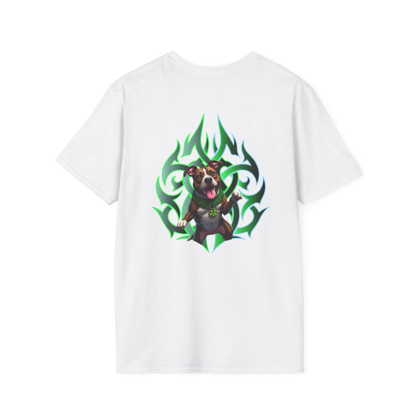 Bully & Brave Pit Bull T-Shirt — Green Tribal Rescue Dog Tee