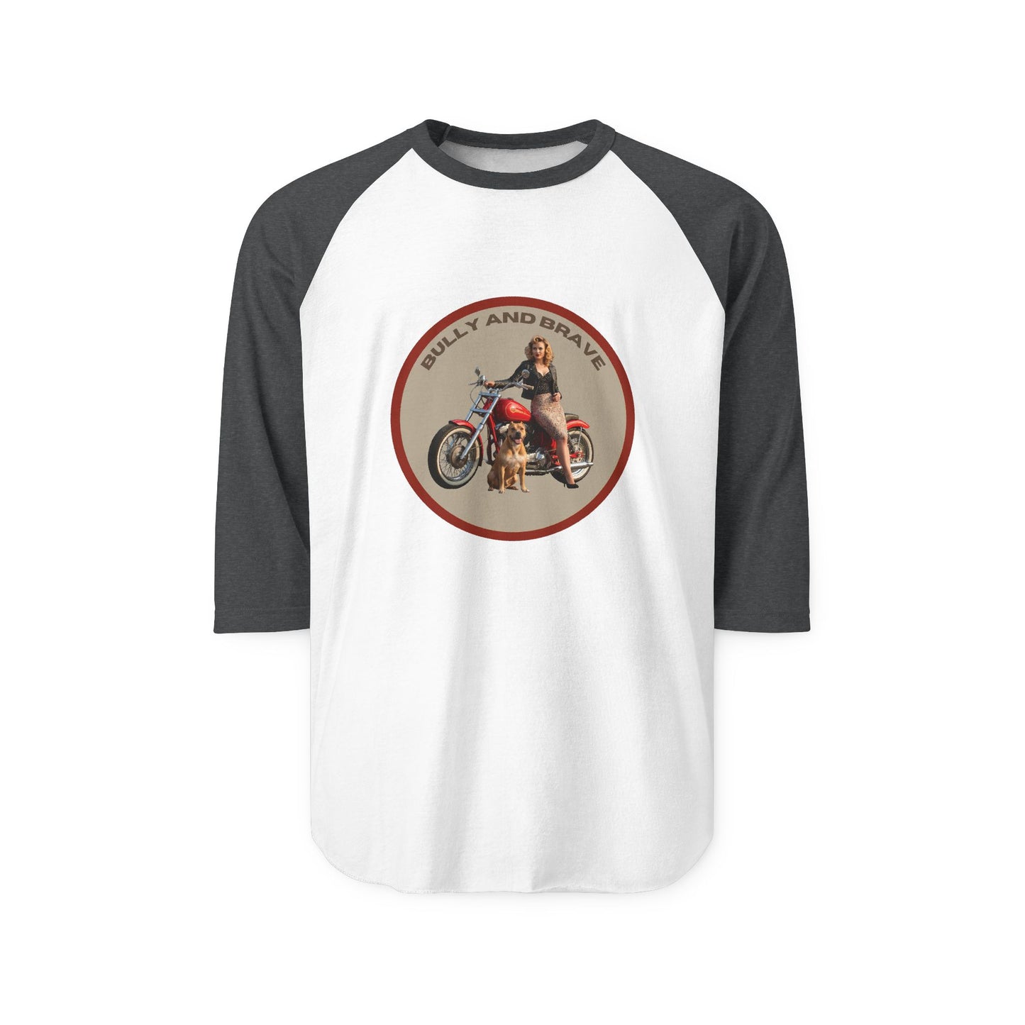 Ride On — "Bully and Brave" Vintage Motorcycle Raglan T-Shirt