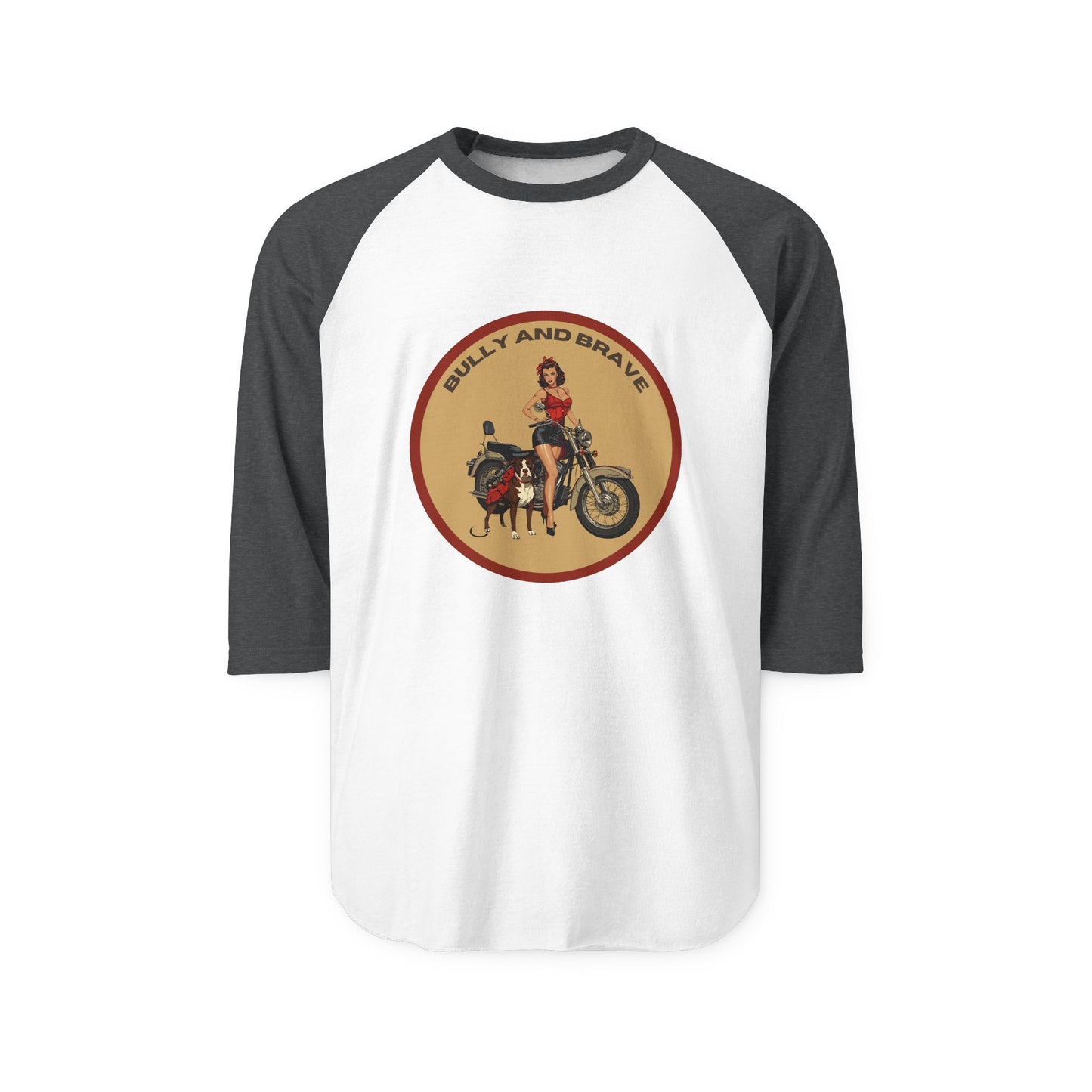 Ride On — "Bully and Brave" Vintage Motorcycle Raglan T-Shirt