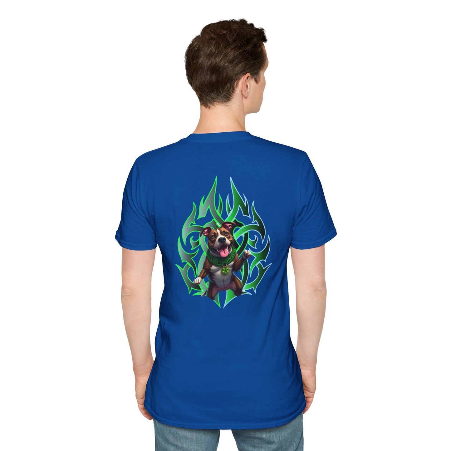 Bully & Brave Pit Bull T-Shirt — Green Tribal Rescue Dog Tee