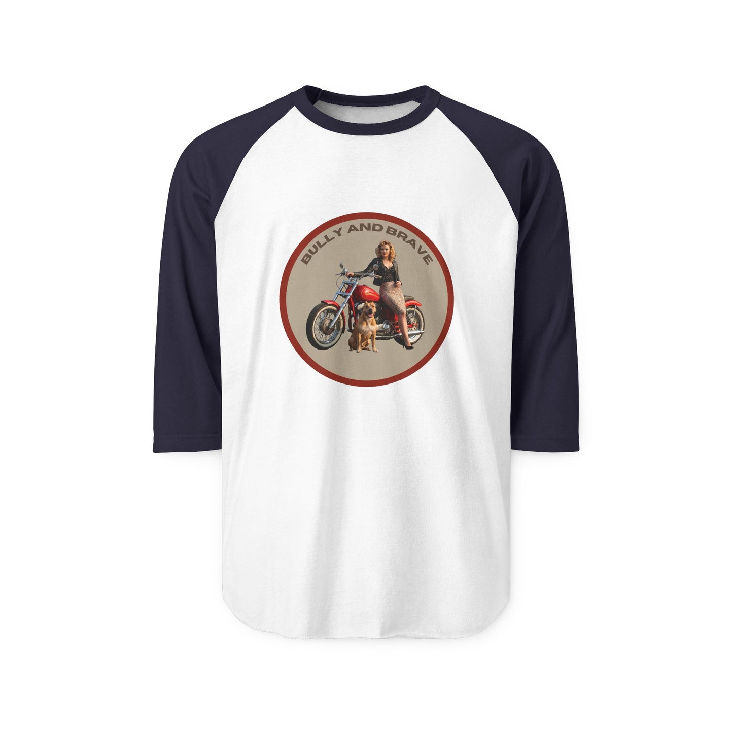 Ride On — "Bully and Brave" Vintage Motorcycle Raglan T-Shirt