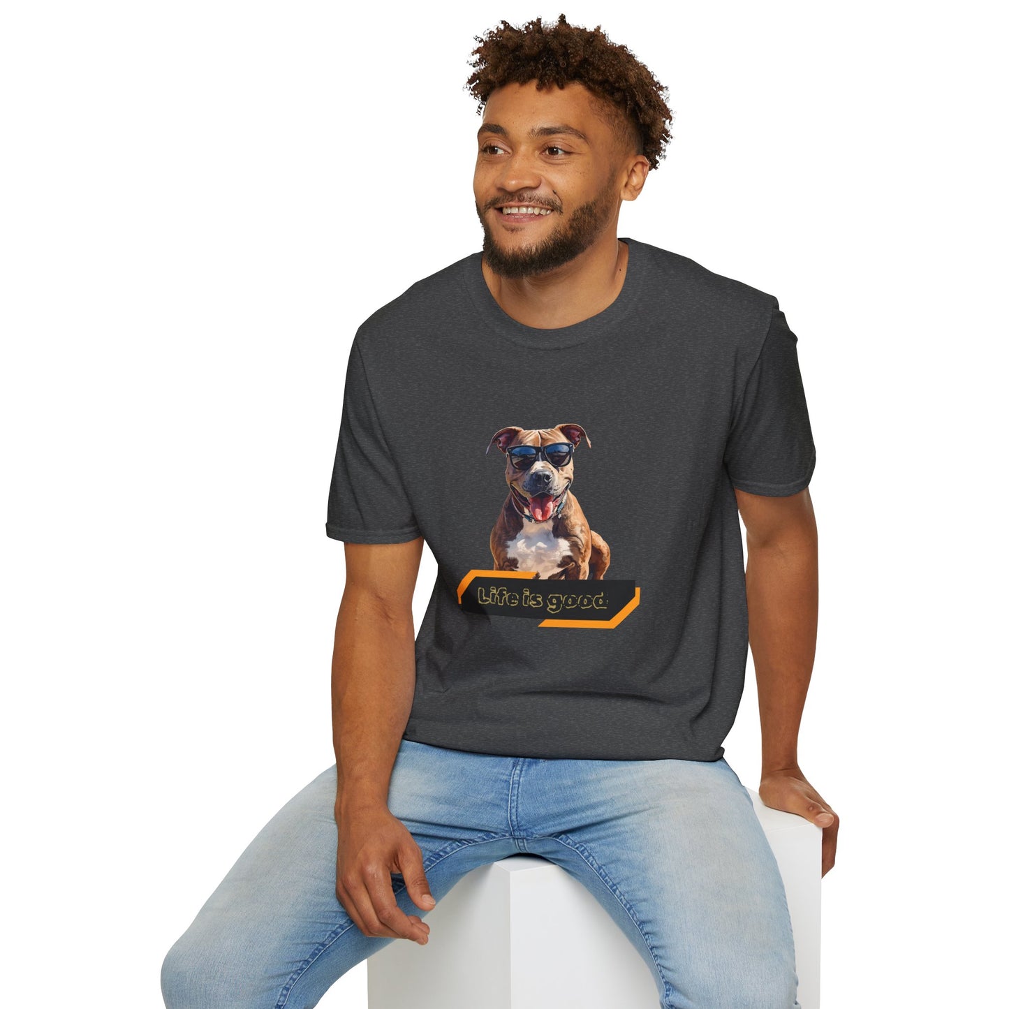 Staffordshire Bull Terrier Graphic T-Shirt — "Life is Good" Tee