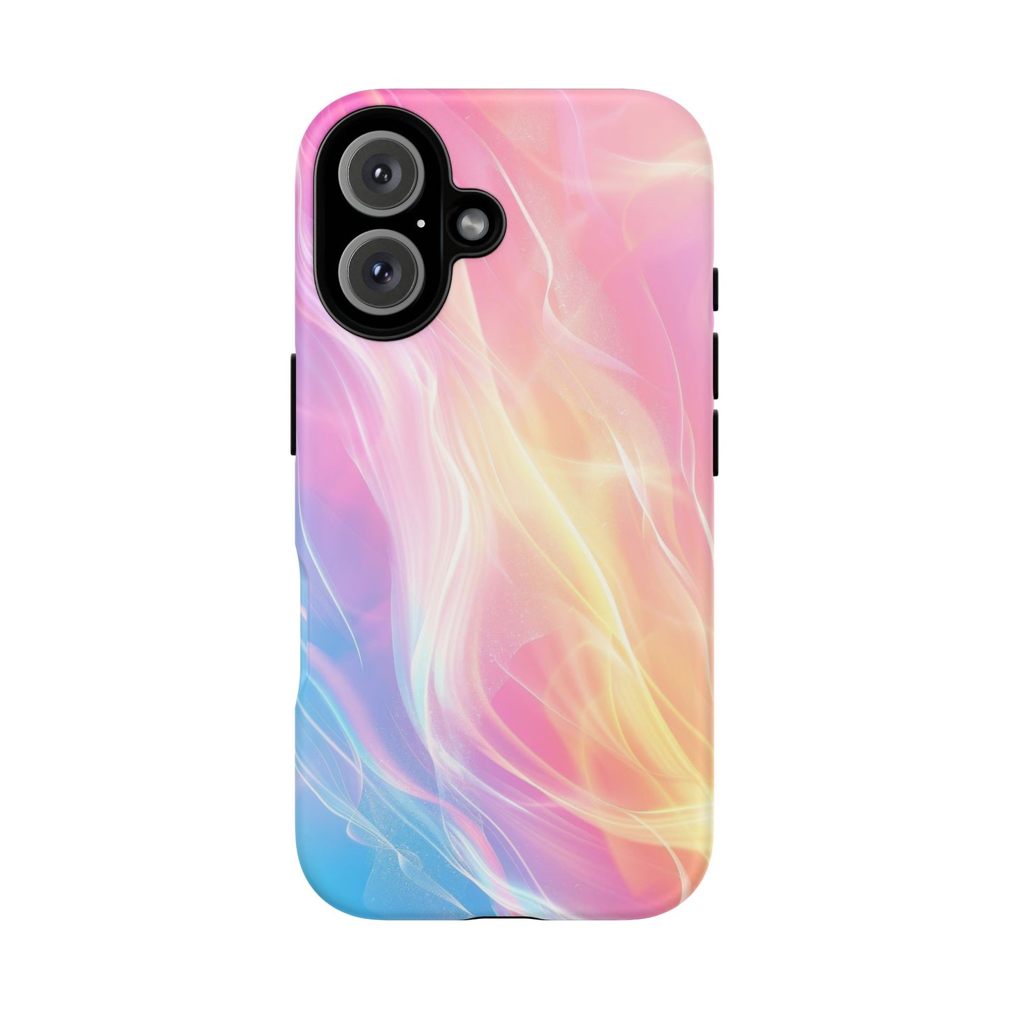 Pastel Marble Tough Phone Case — Protective iPhone Cover with Pink Blue Gradient Swirl