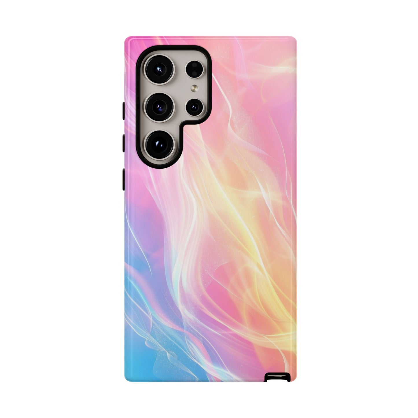 Pastel Marble Tough Phone Case — Protective iPhone Cover with Pink Blue Gradient Swirl