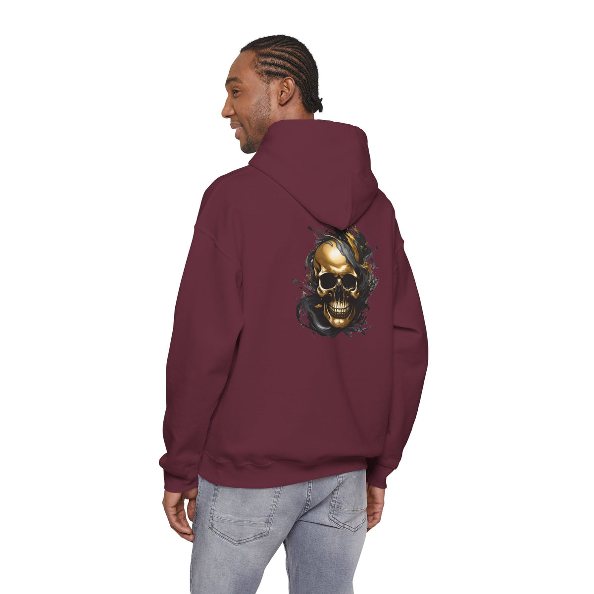 Bully and Brave Style - Gold skull graphic Hoodie