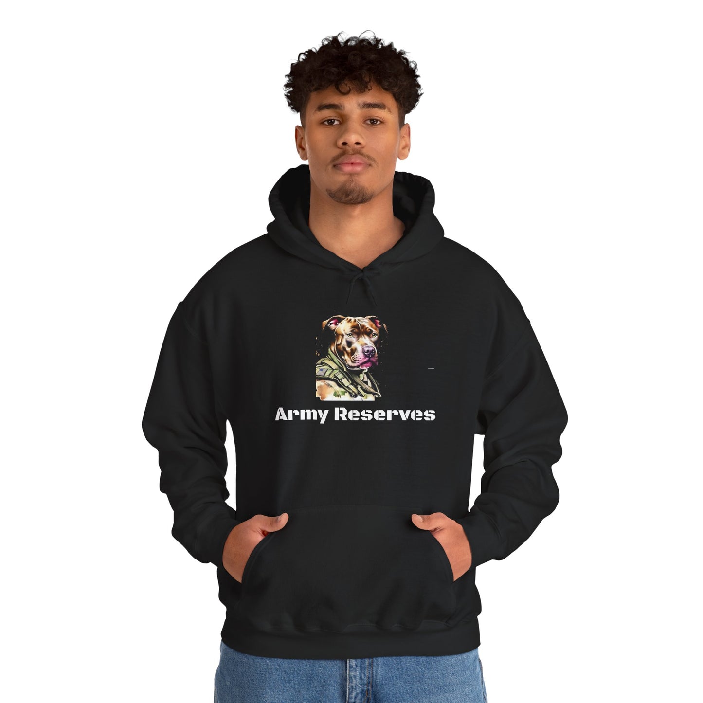 Army Reserves Dog Hoodie – Military Paw Print Sweatshirt