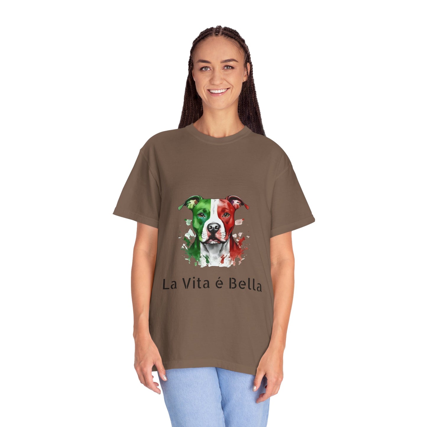 La Vita è Bella Italian Flag Pit Bull T-Shirt — Italian Pitbull Pride Tee