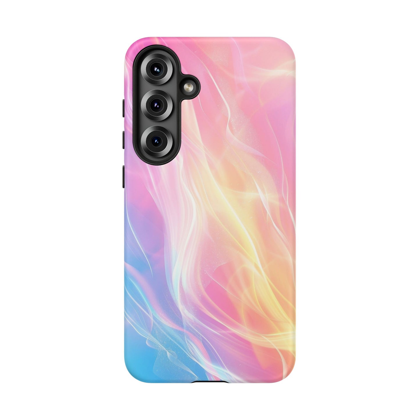 Pastel Marble Tough Phone Case — Protective iPhone Cover with Pink Blue Gradient Swirl
