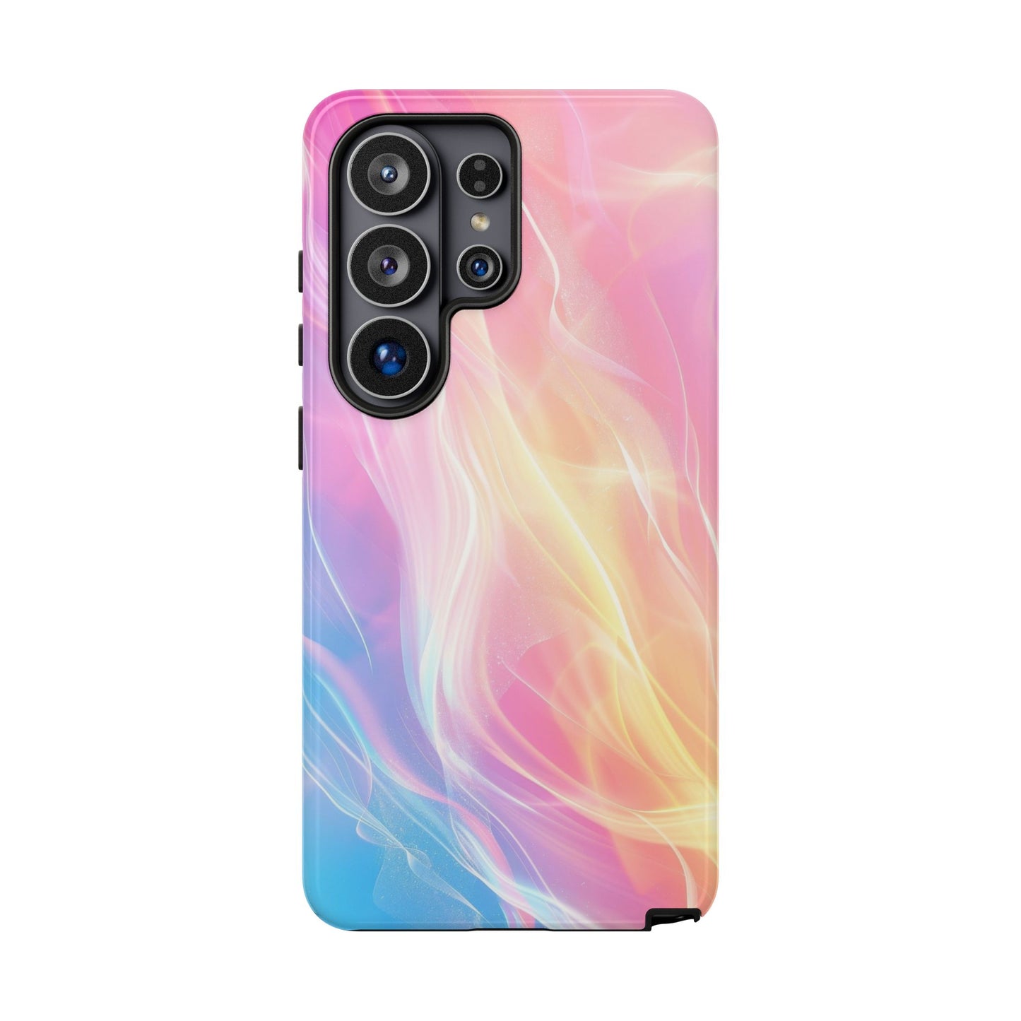 Pastel Marble Tough Phone Case — Protective iPhone Cover with Pink Blue Gradient Swirl