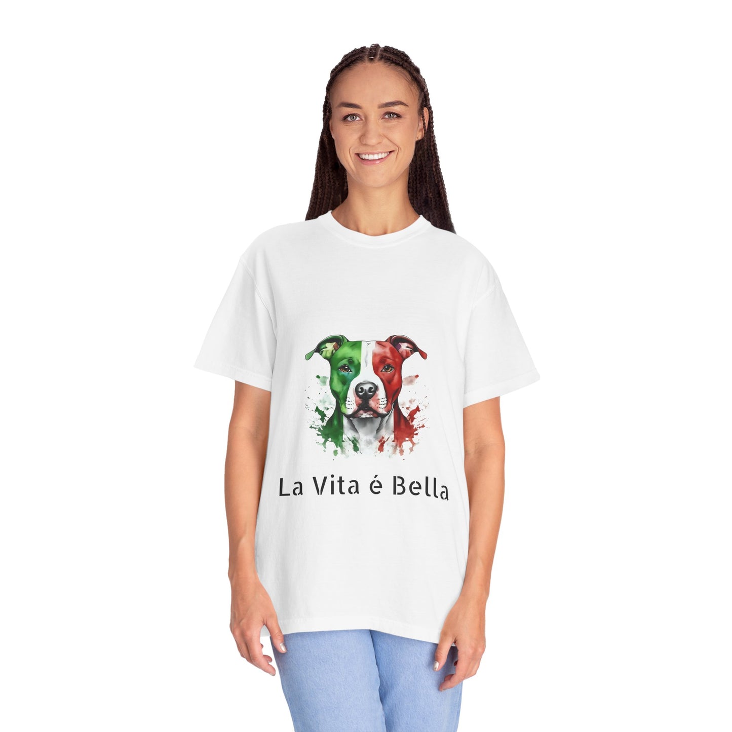 La Vita è Bella Italian Flag Pit Bull T-Shirt — Italian Pitbull Pride Tee