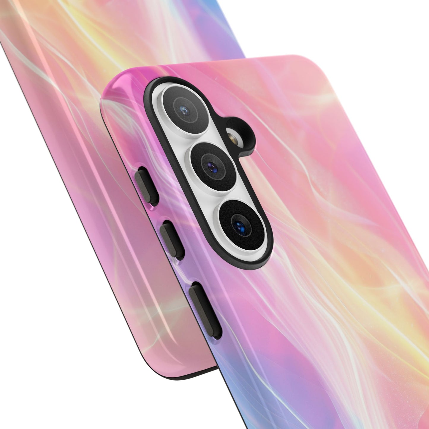 Pastel Marble Tough Phone Case — Protective iPhone Cover with Pink Blue Gradient Swirl
