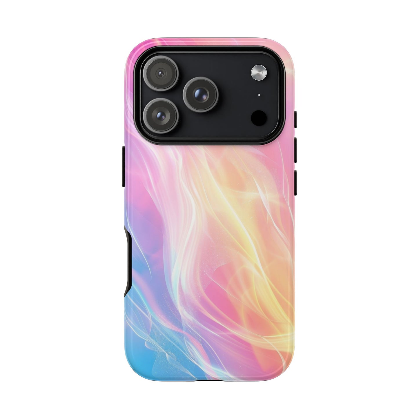 Pastel Marble Tough Phone Case — Protective iPhone Cover with Pink Blue Gradient Swirl