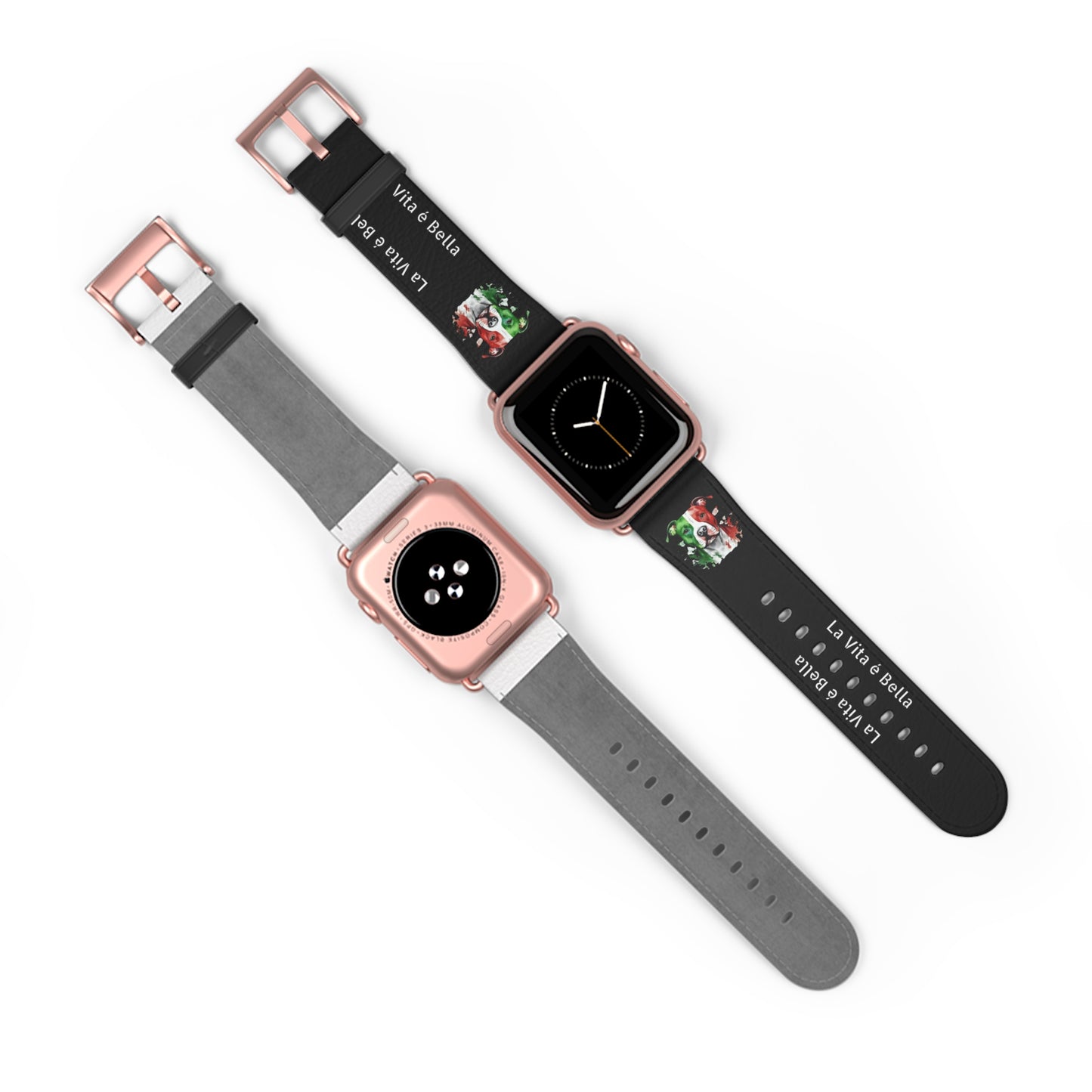 Italian Flag Dog Watch Band — “La Vita è Bella” Silicone Apple Watch Strap