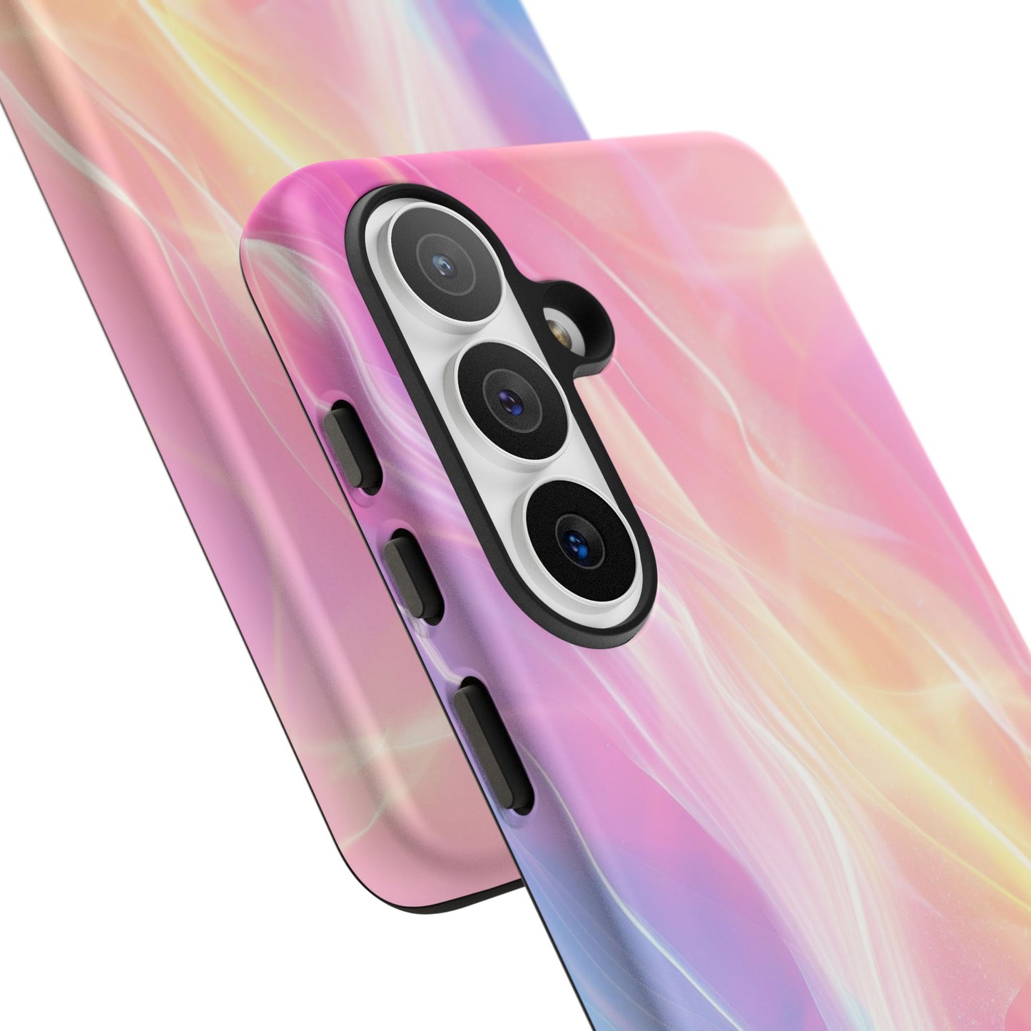 Pastel Marble Tough Phone Case — Protective iPhone Cover with Pink Blue Gradient Swirl