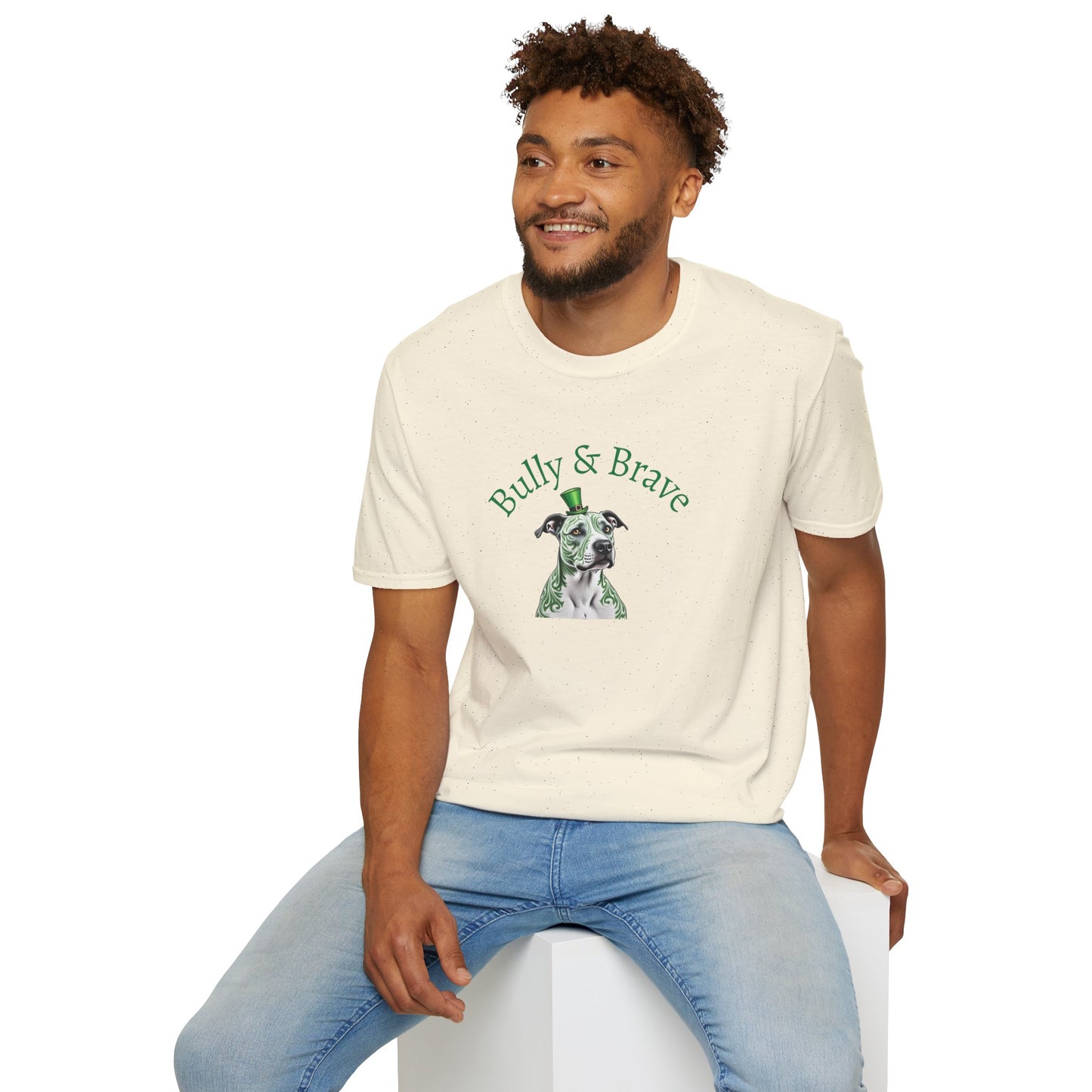 Bully & Brave Pit Bull T-Shirt — Green Tribal Rescue Dog Tee