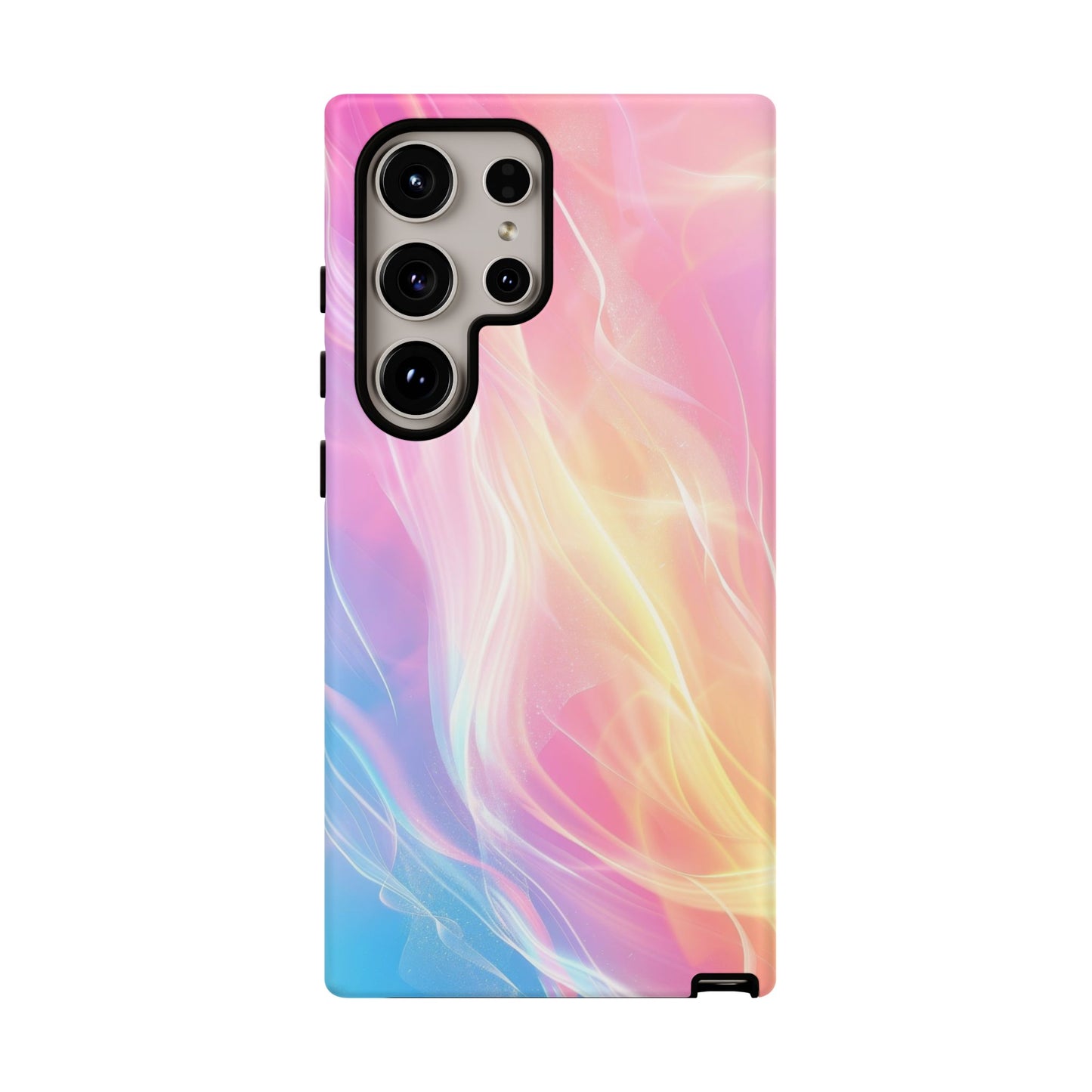 Pastel Marble Tough Phone Case — Protective iPhone Cover with Pink Blue Gradient Swirl