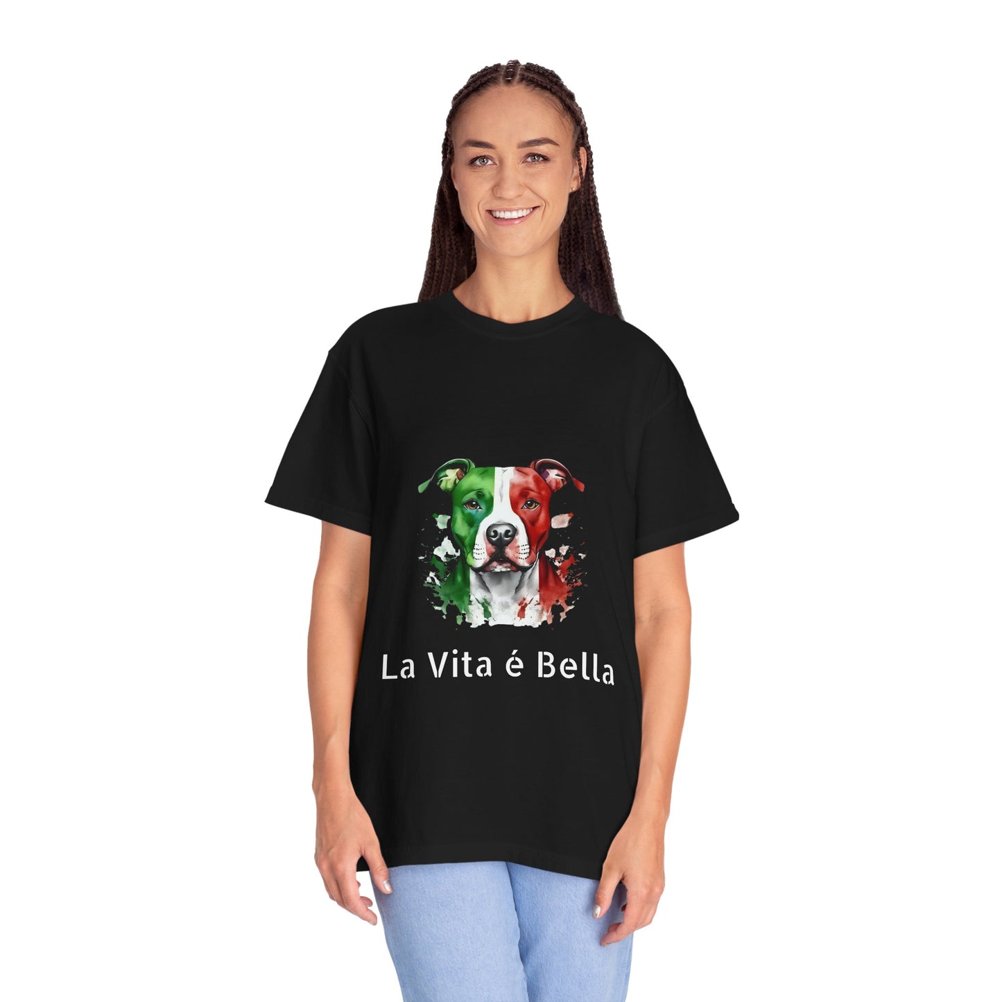 La Vita è Bella Italian Flag Pit Bull T-Shirt — Italian Pitbull Pride Tee
