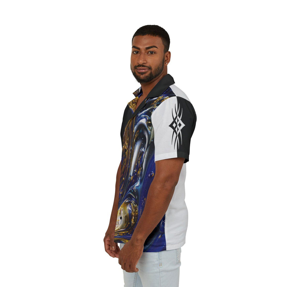 Men's Tribal Cross Hawaiian Camp Shirt — The Collar Signature