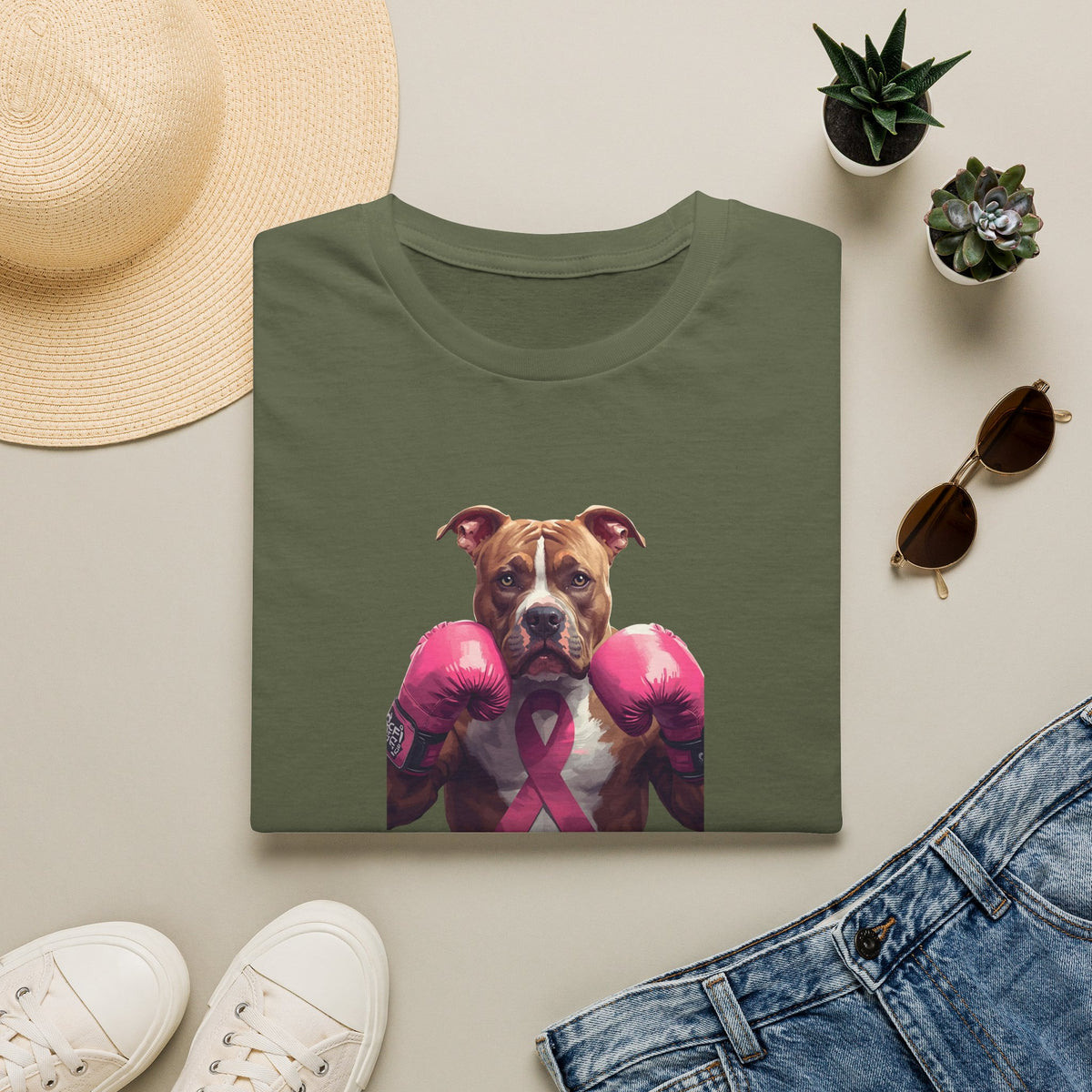 'Bully and Brave' with Pink Gloves 'I Know a Fighter' T-Shirt