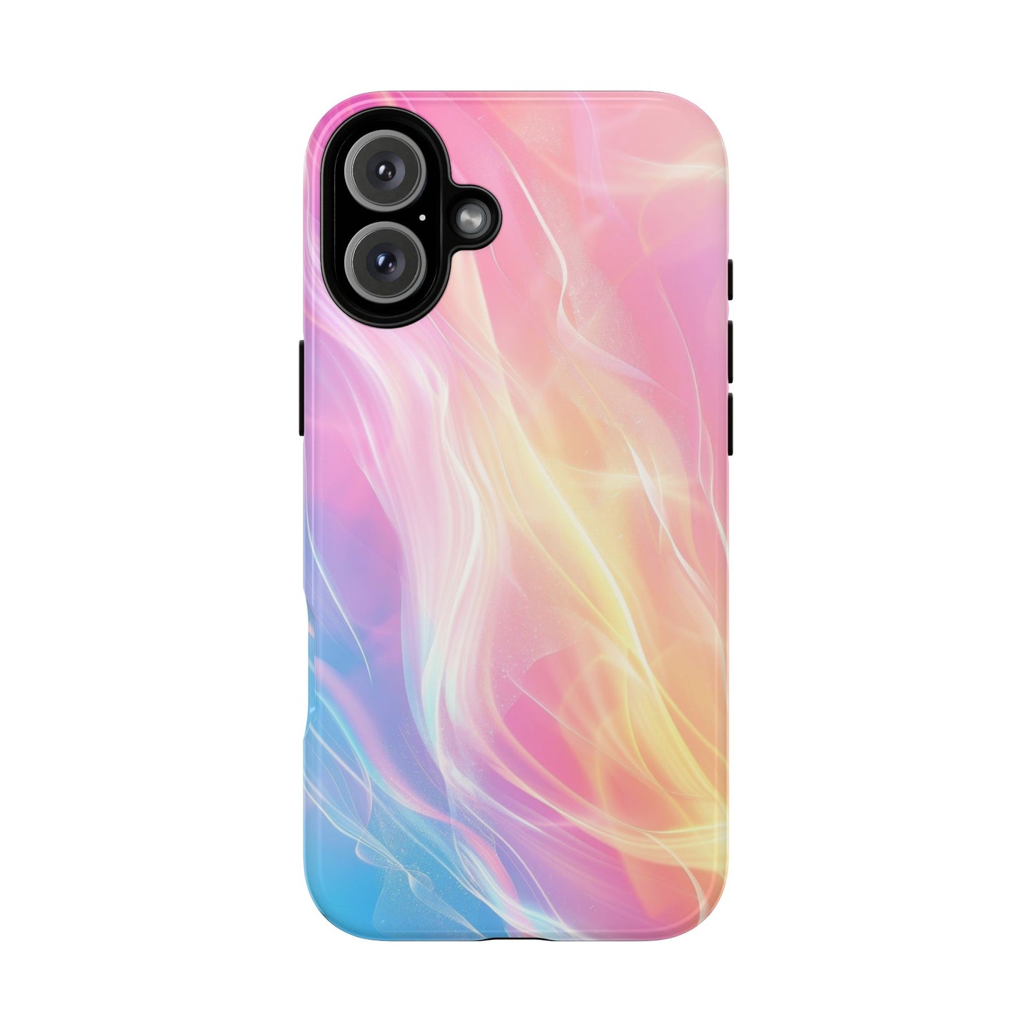 Pastel Marble Tough Phone Case — Protective iPhone Cover with Pink Blue Gradient Swirl