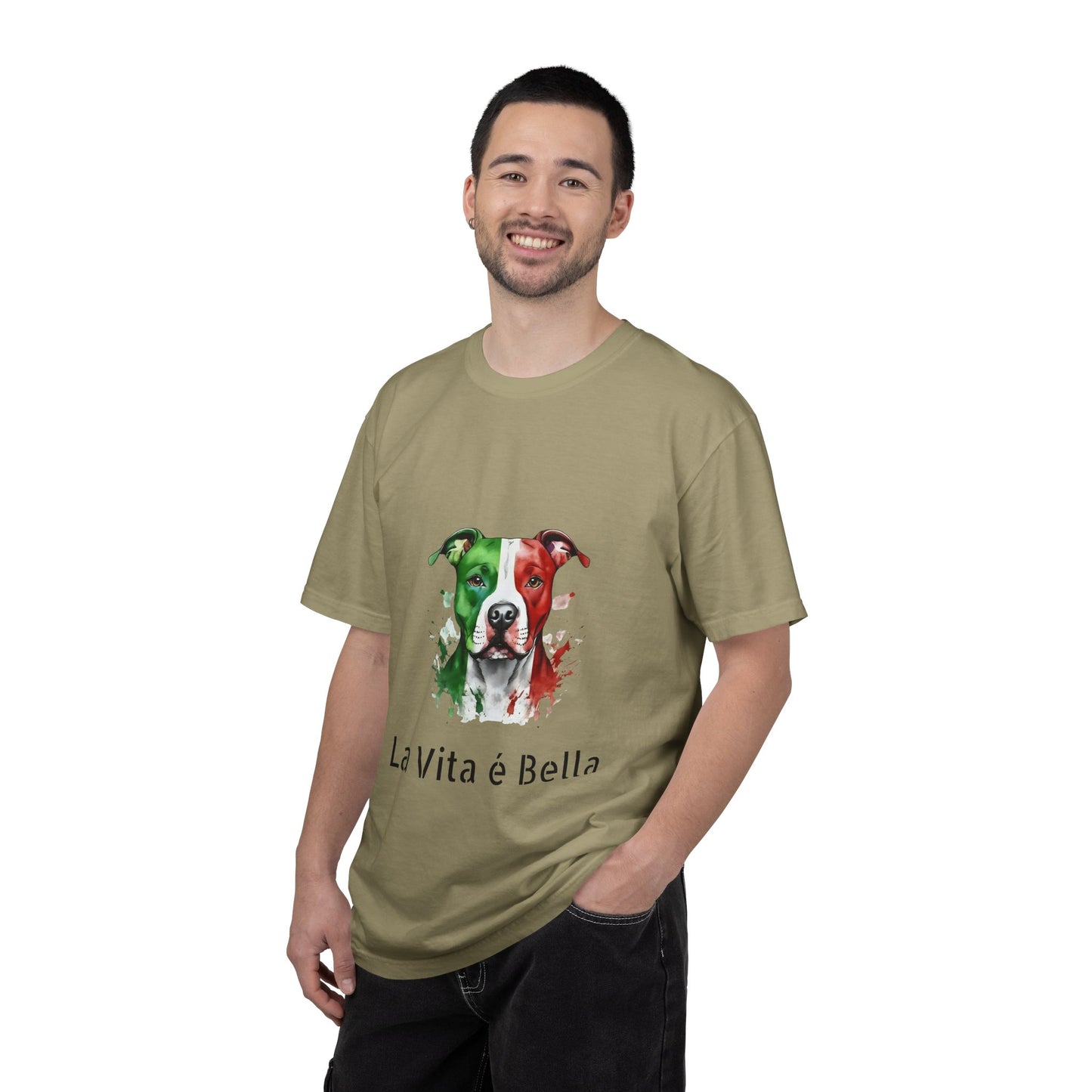 La Vita è Bella Italian Flag Pit Bull T-Shirt — Italian Pitbull Pride Tee