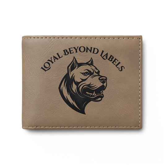 Pitbull Head Bi-Fold Wallet — Leather Card Wallet with Flip