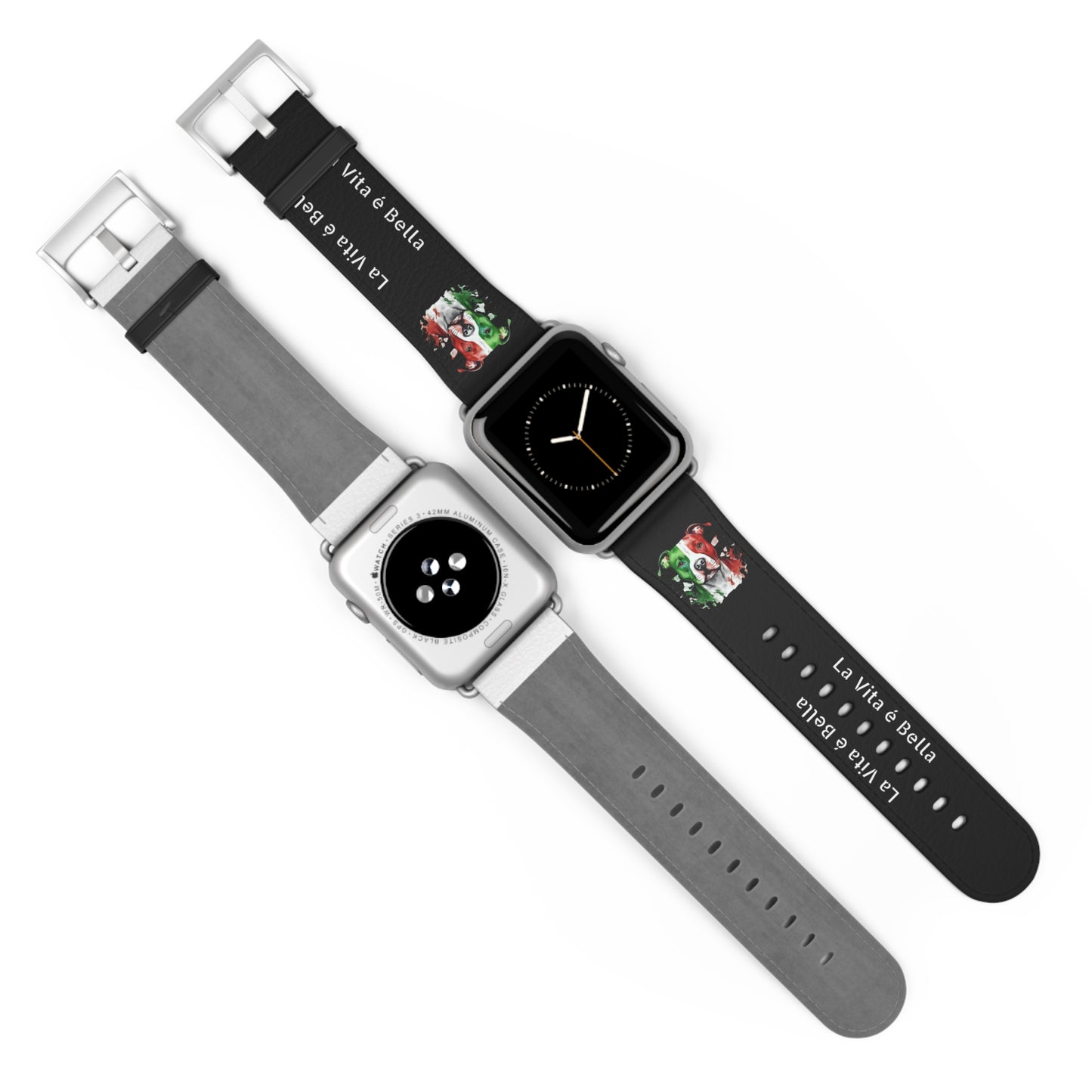 Italian Flag Dog Watch Band — “La Vita è Bella” Silicone Apple Watch Strap