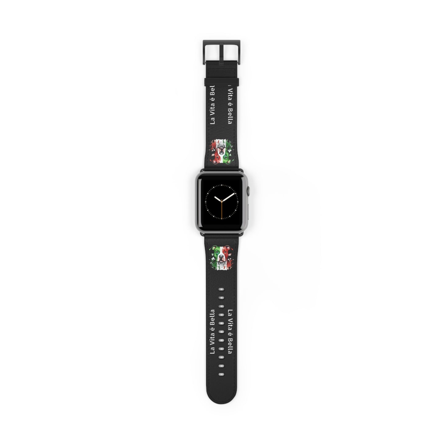 Italian Flag Dog Watch Band — “La Vita è Bella” Silicone Apple Watch Strap