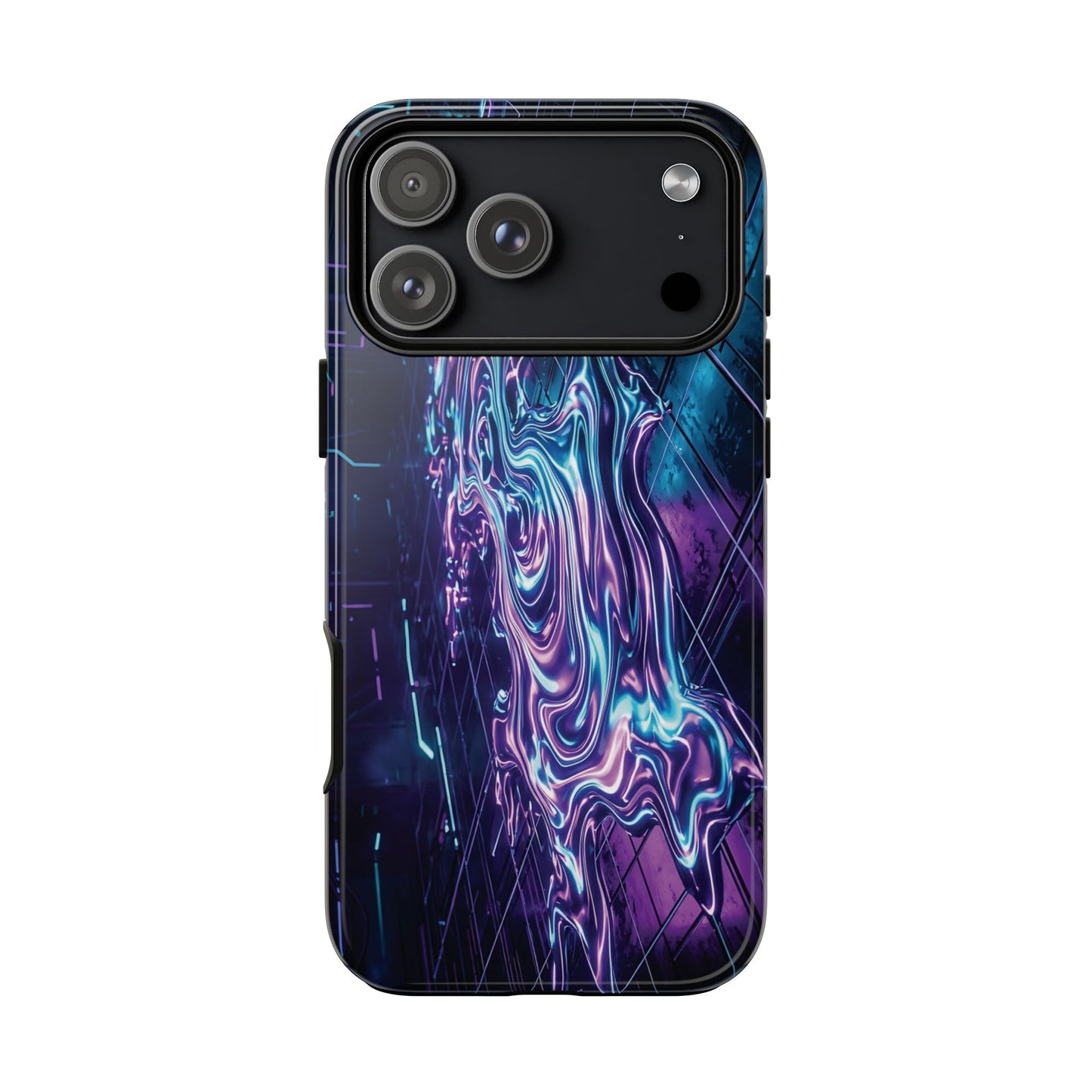 Galaxy Resin Water Tough Case — Neon Purple Blue Abstract Phone Cover
