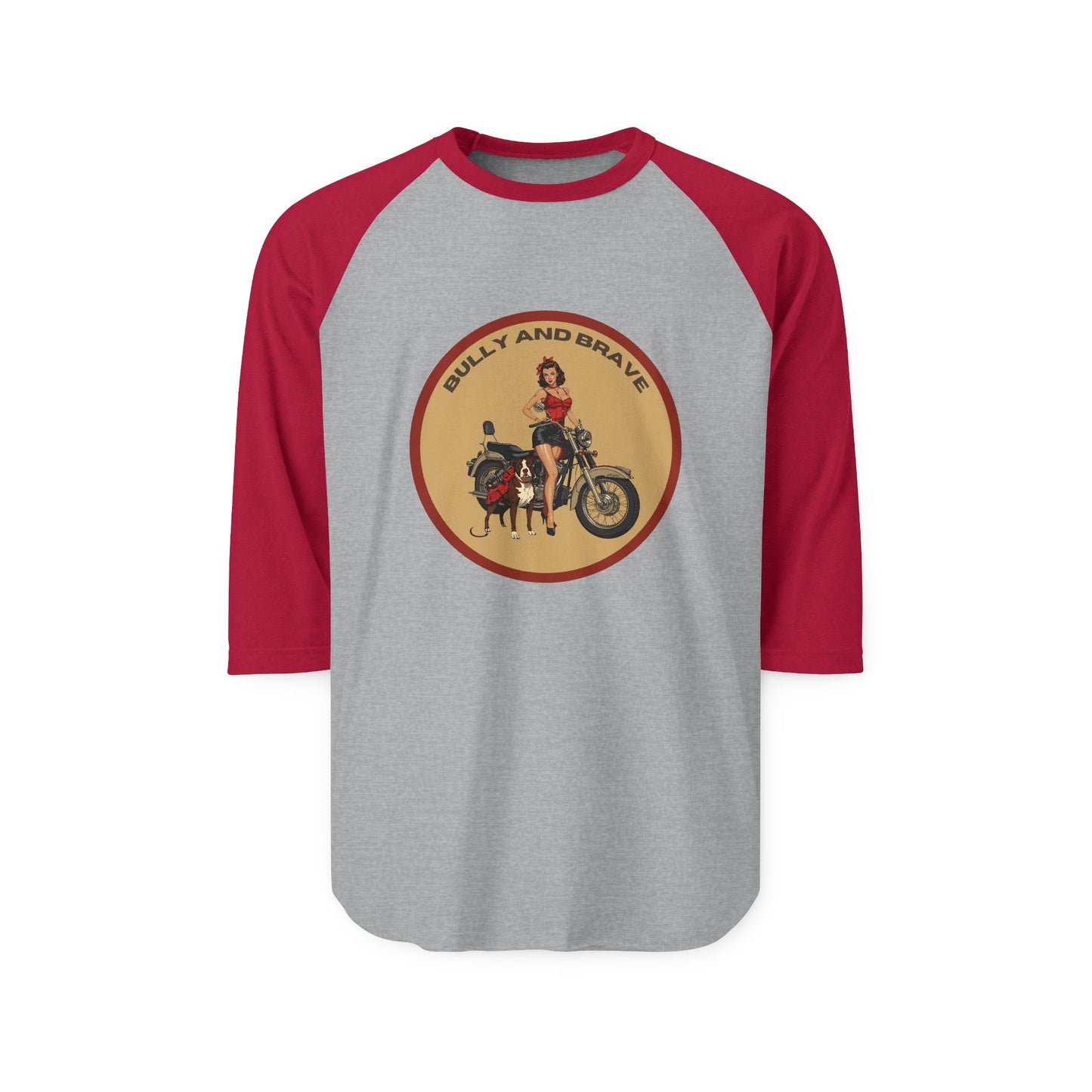 Ride On — "Bully and Brave" Vintage Motorcycle Raglan T-Shirt