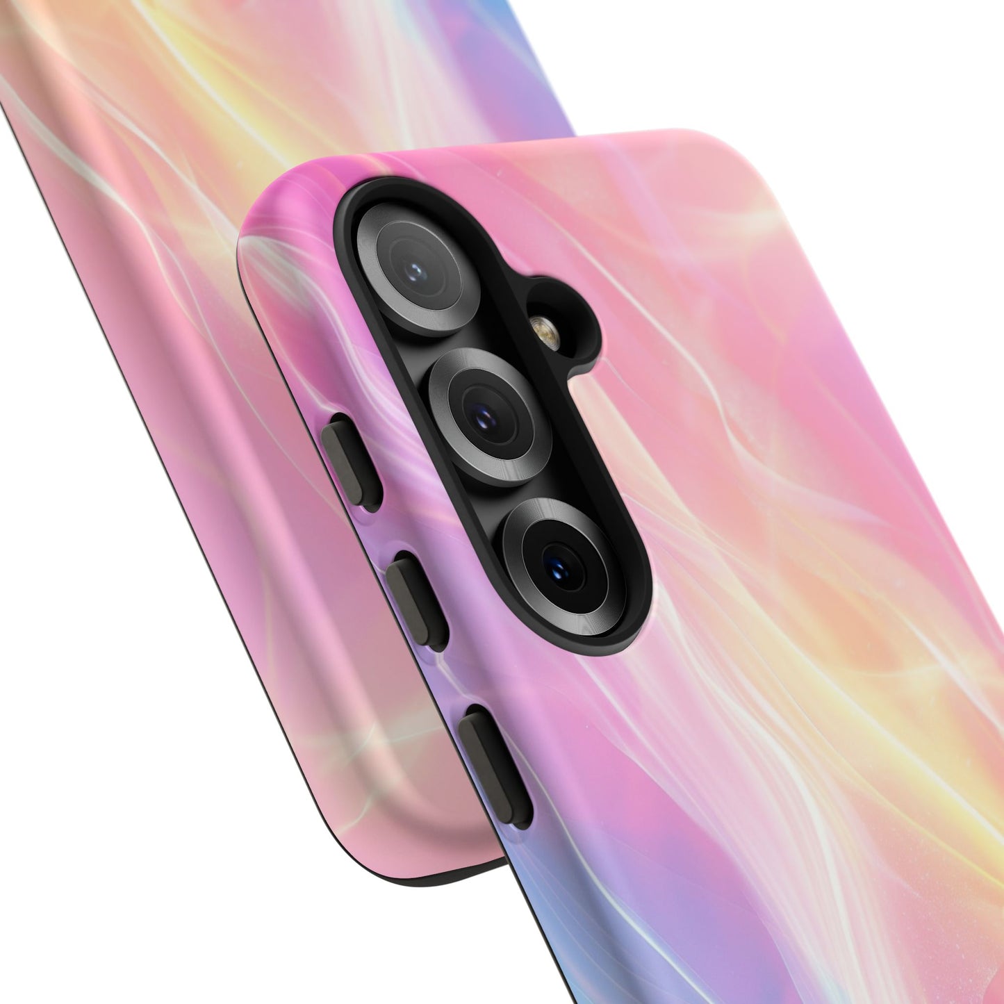 Pastel Marble Tough Phone Case — Protective iPhone Cover with Pink Blue Gradient Swirl