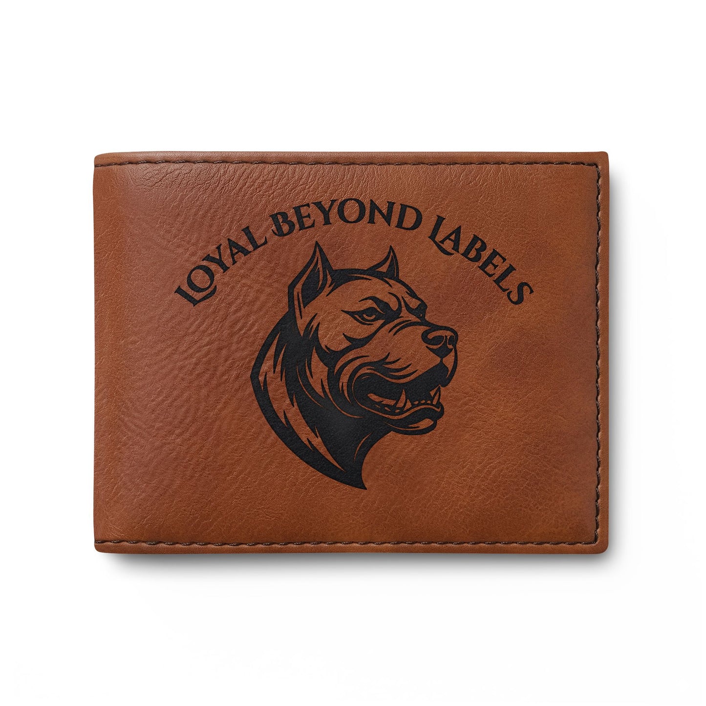 Pitbull Head Bi-Fold Wallet — Leather Card Wallet with Flip