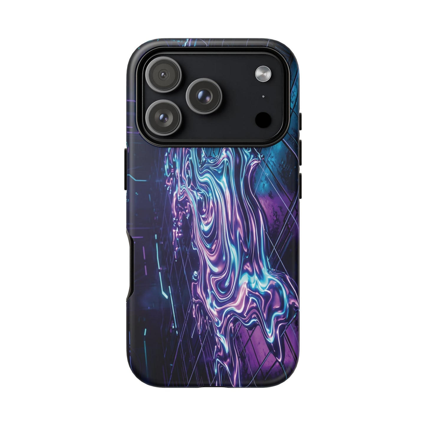 Galaxy Resin Water Tough Case — Neon Purple Blue Abstract Phone Cover