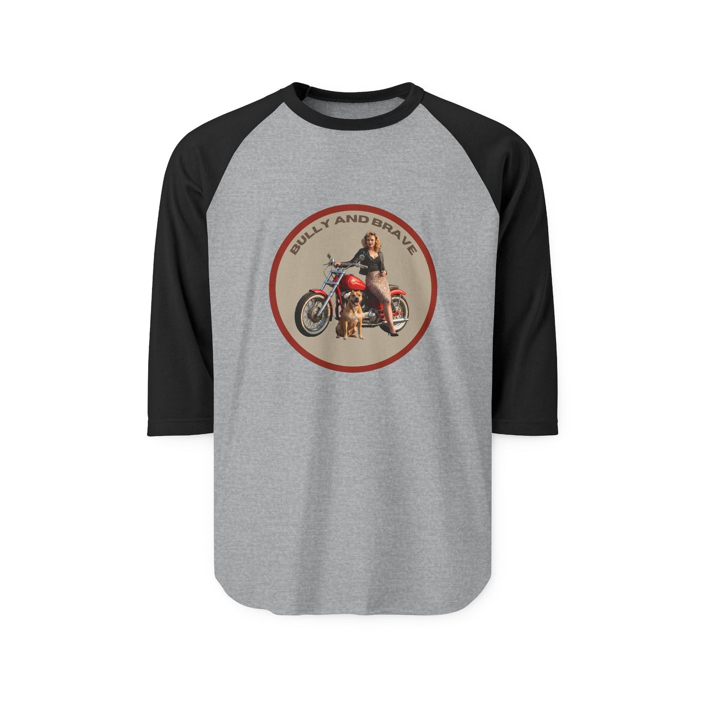 Ride On — "Bully and Brave" Vintage Motorcycle Raglan T-Shirt