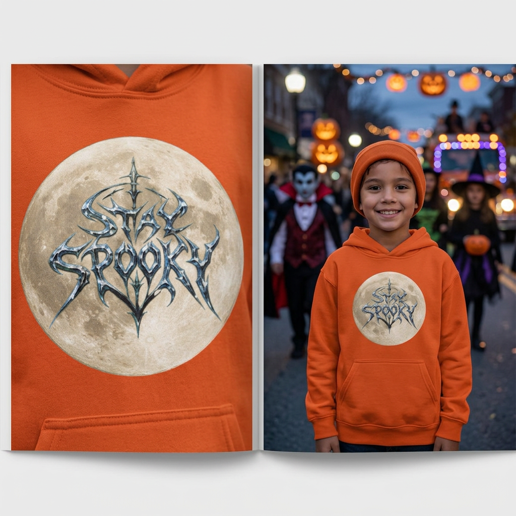 Youth Hoodie — 'Stay Spooky' Moon Graphic Hoodie