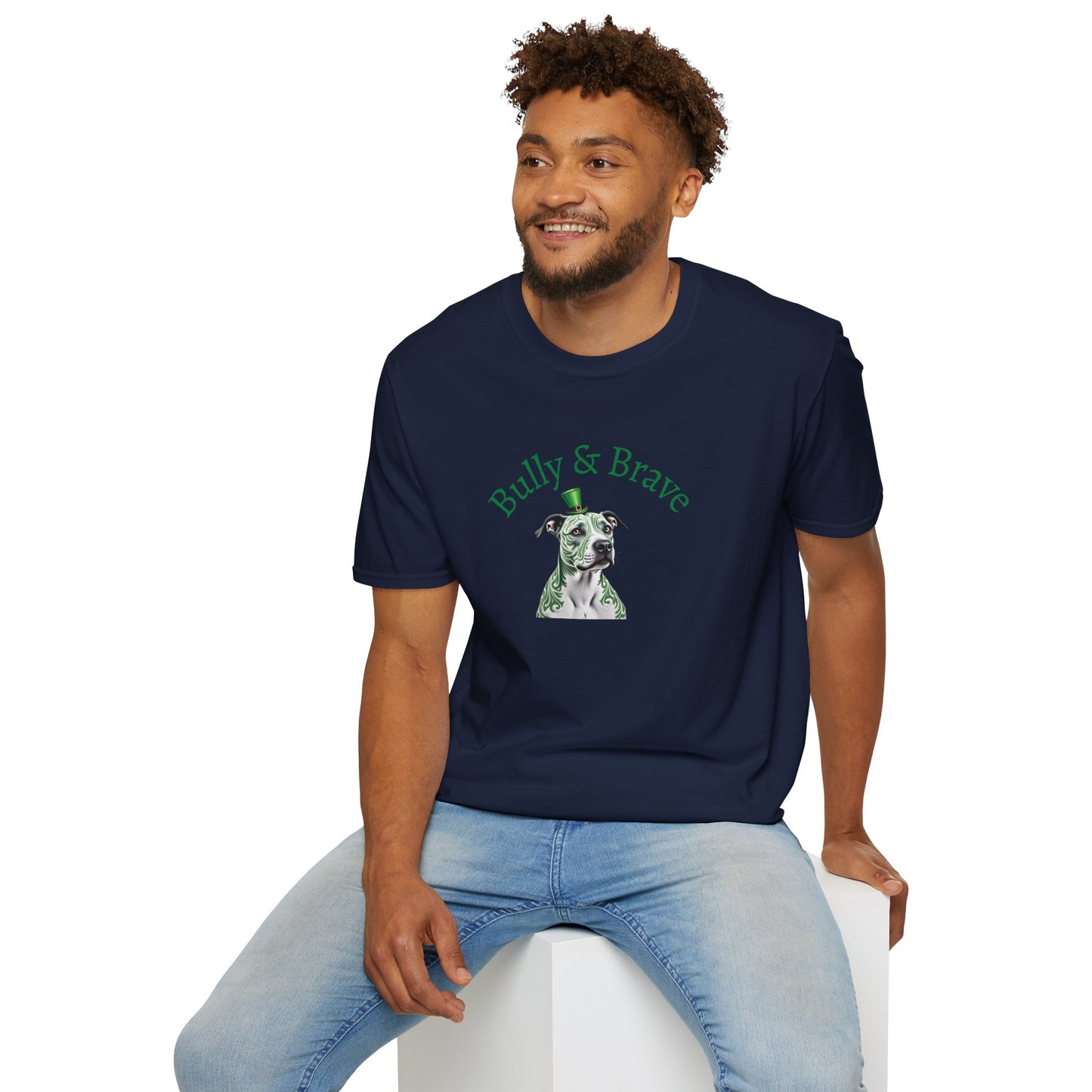 Bully & Brave Pit Bull T-Shirt — Green Tribal Rescue Dog Tee